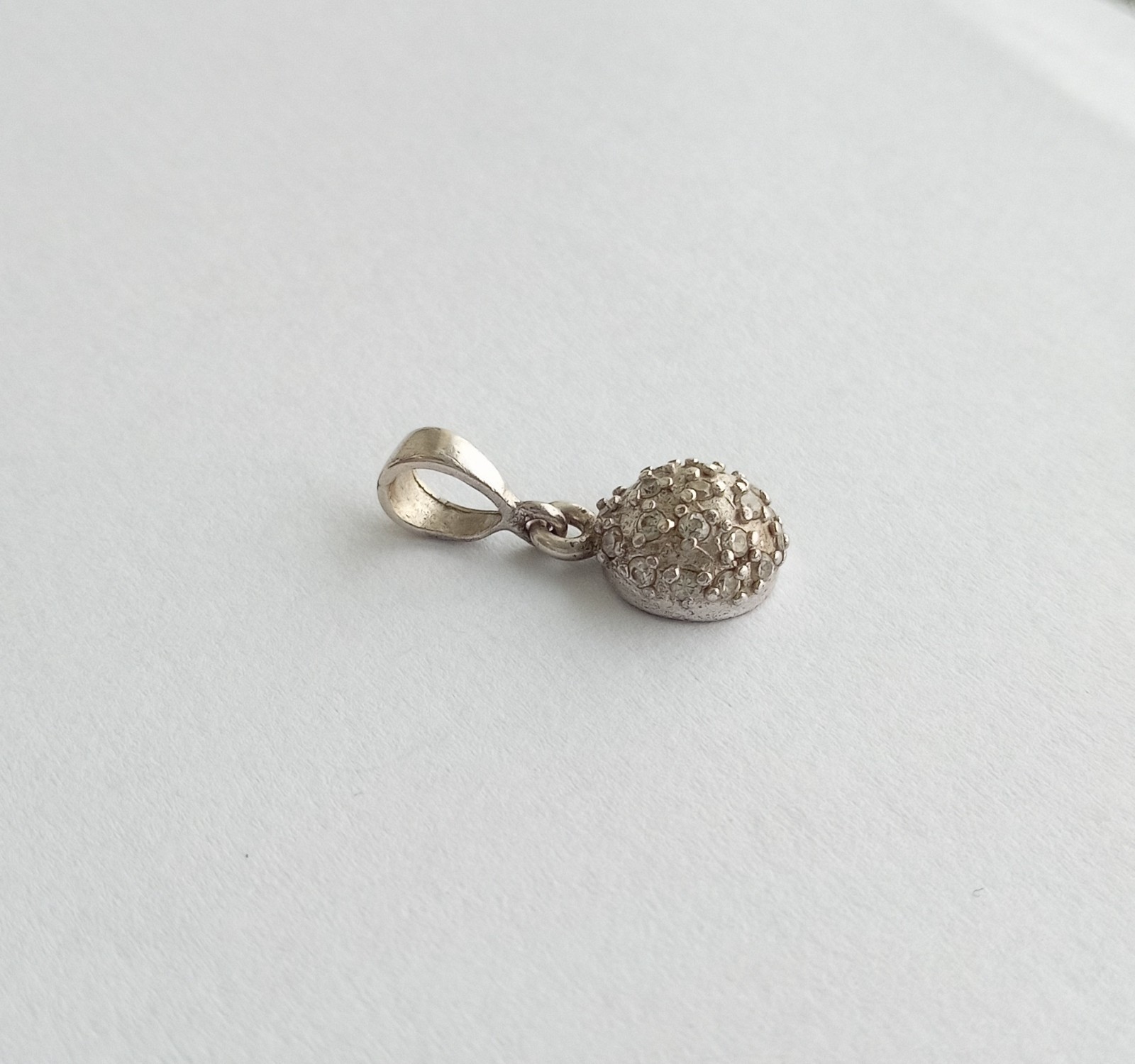 Vintage Beautiful Pendant White stones Sterling Silver 925 test Women’s Jewelry