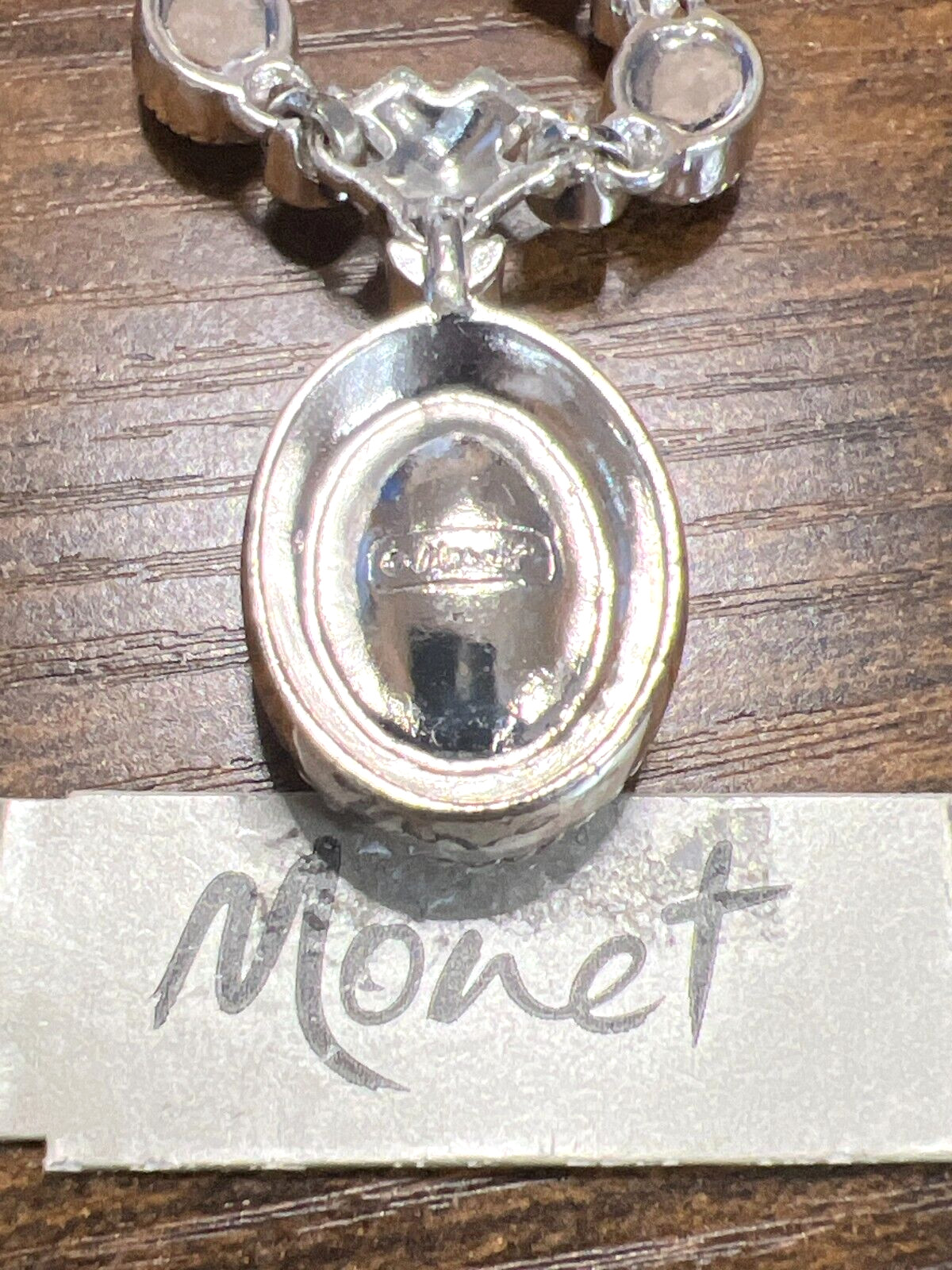 VTG Monet 15-17″ Statement Necklace Lavender & Clear Rhinestones, Velvet Case VG