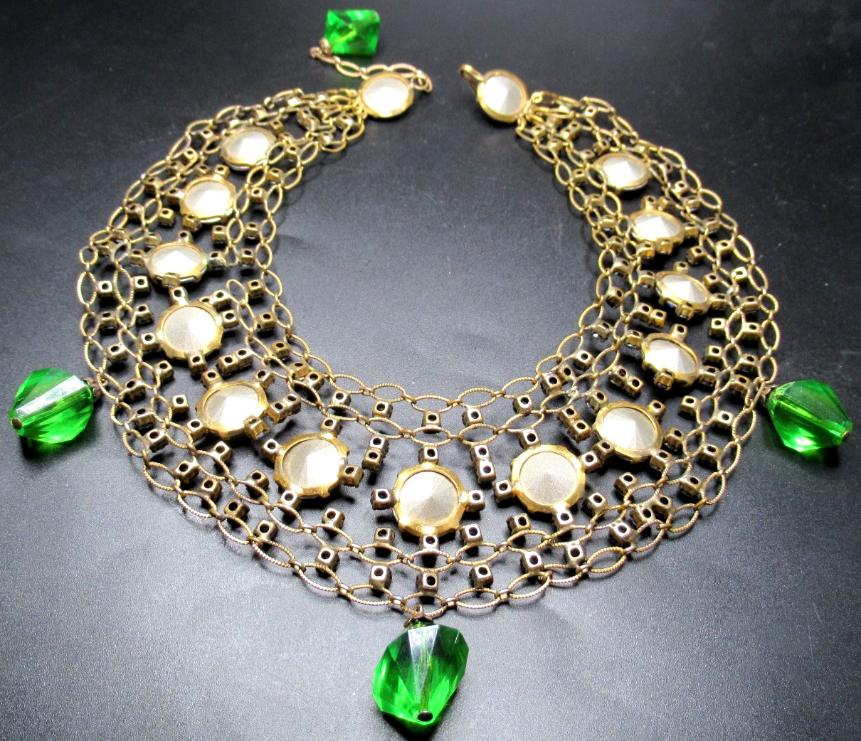 COUNTESS CIS CISSY ZOLTOWSKA Amazing Rivoli Rhinestone Collar Necklace