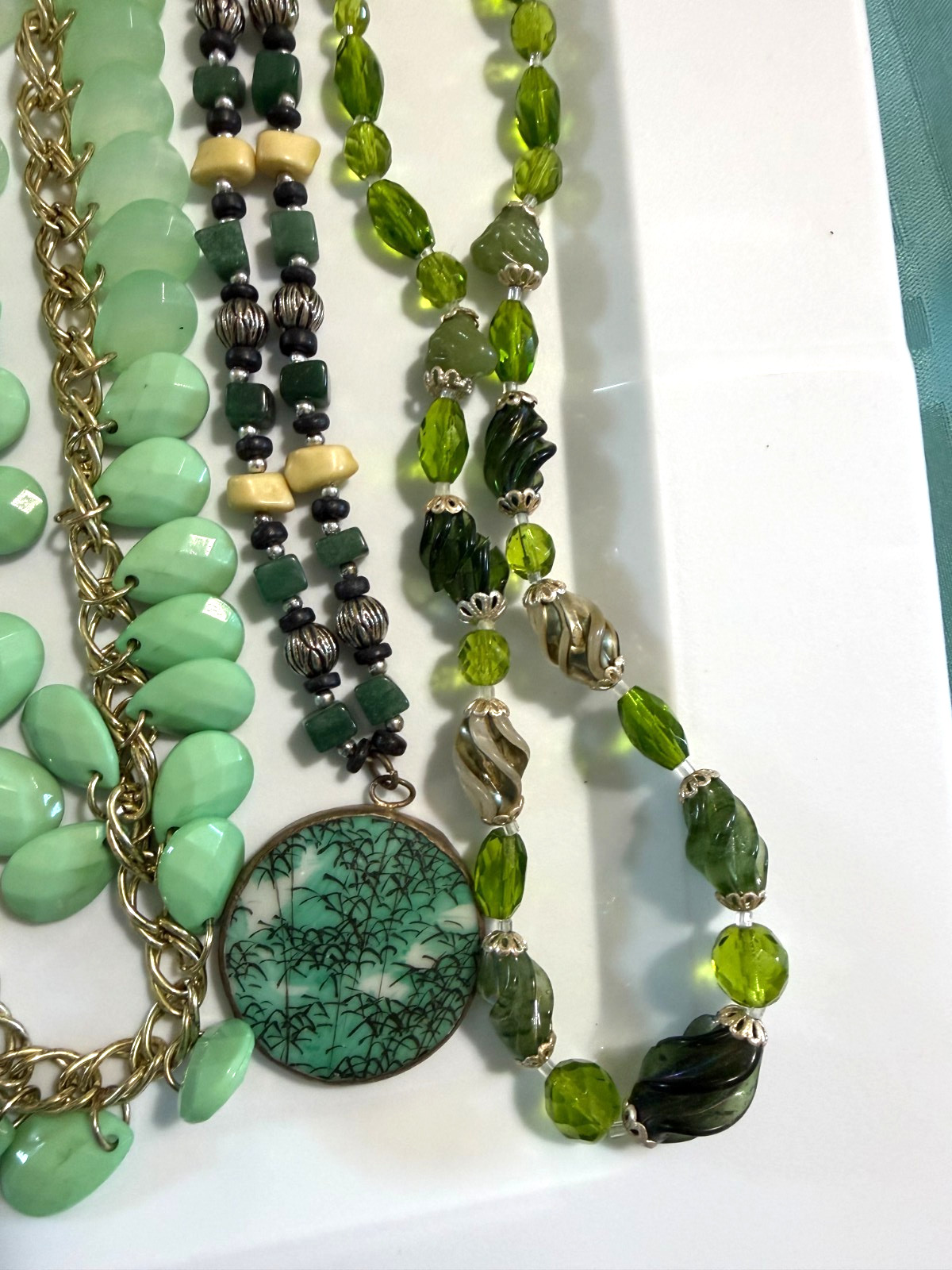 Lot of 13 Necklaces Vintage Costume Shell Beaded Pendant Wood Crocheted Dress Up