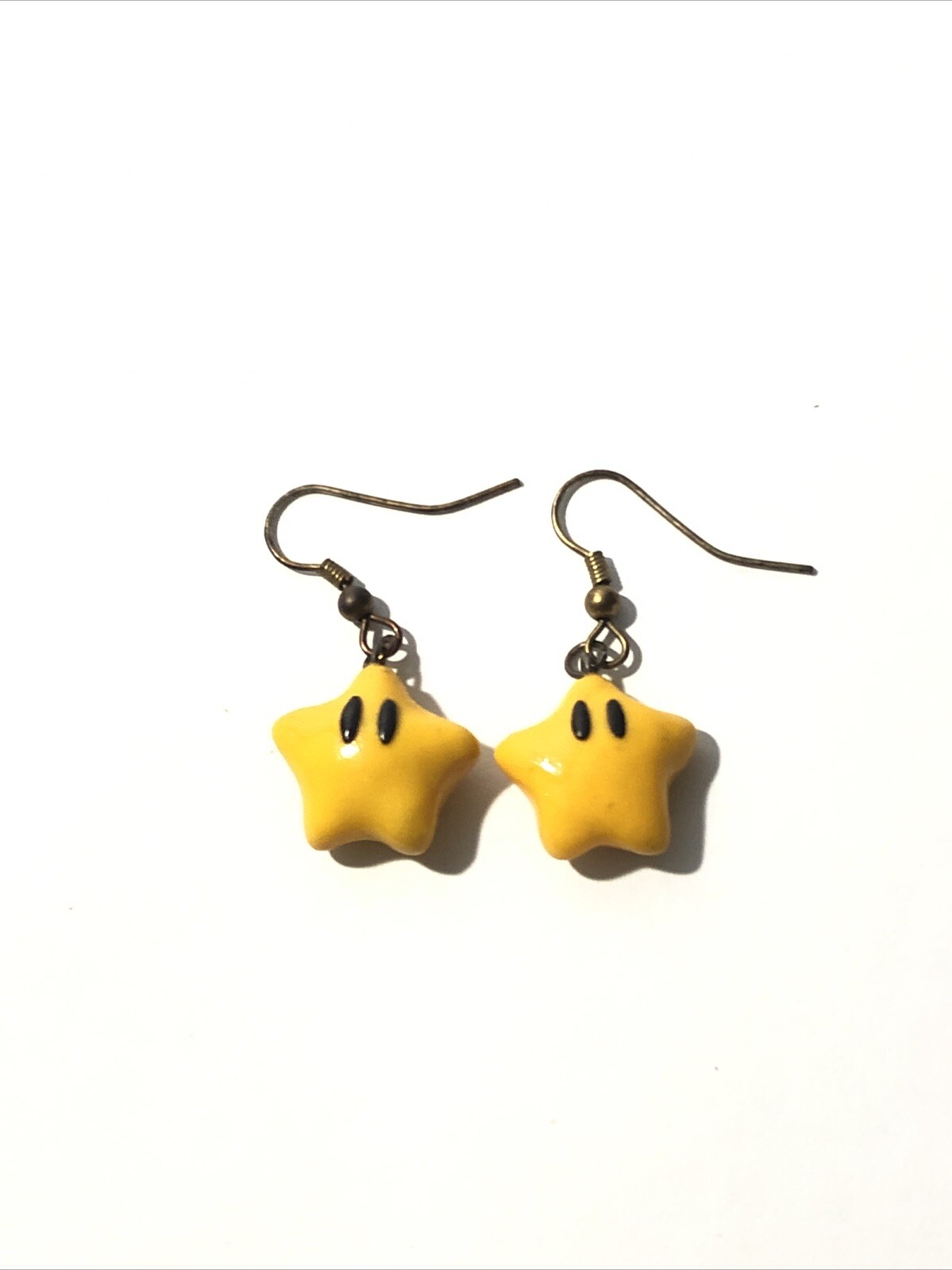 Super Mario Bros Star Dangle Earrings-1.5” Yellow Hook Earrings-Nintendo Jewelry