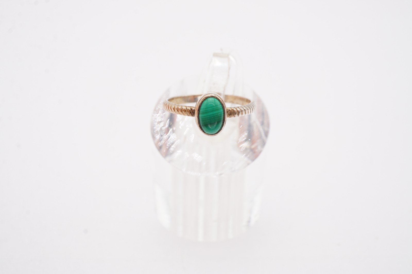 Vintage Sterling Silver 925 Malachite Ring Size 4.25
