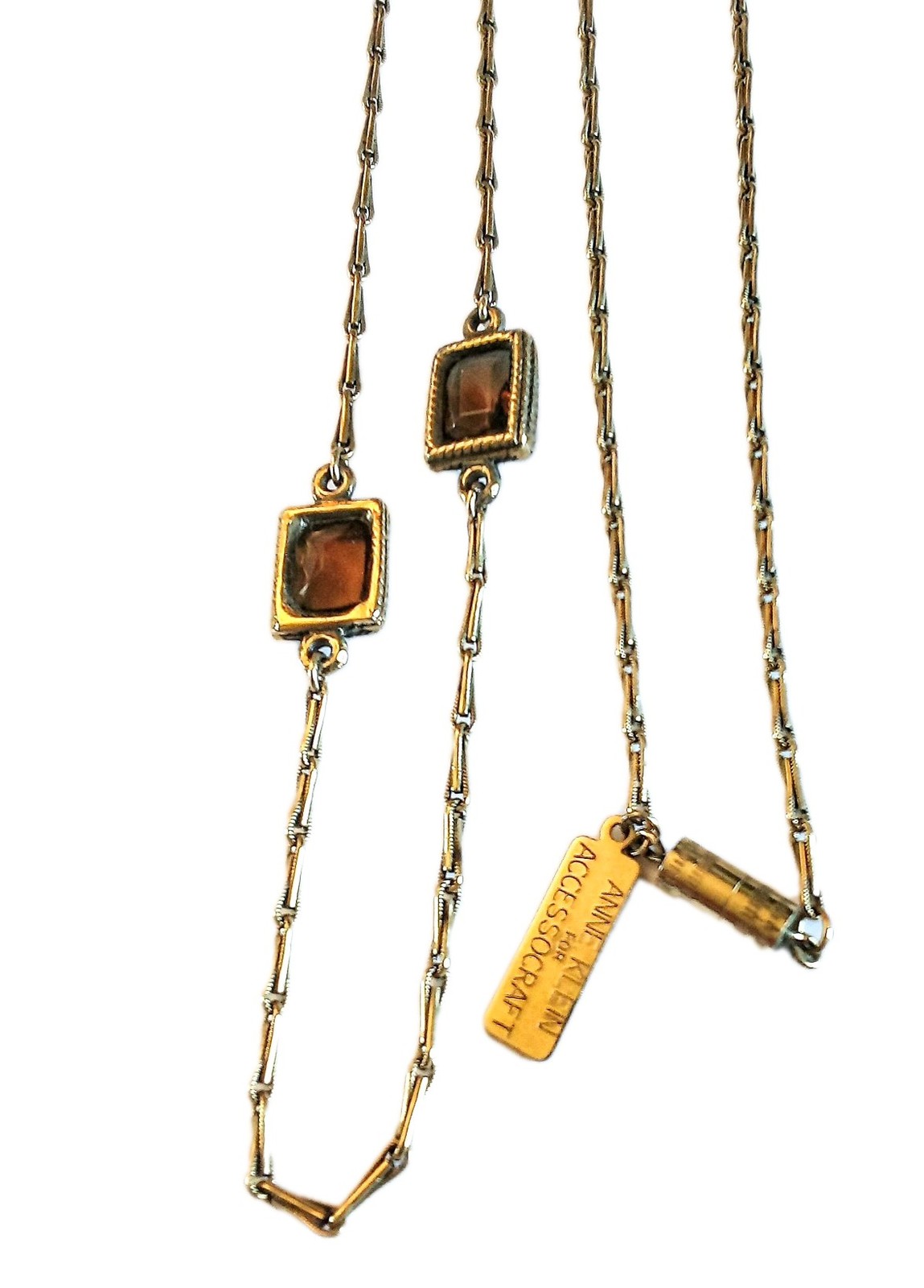 Anne Klein For Accessorcraft Gold Tone With Amber Links Necklace Vintage