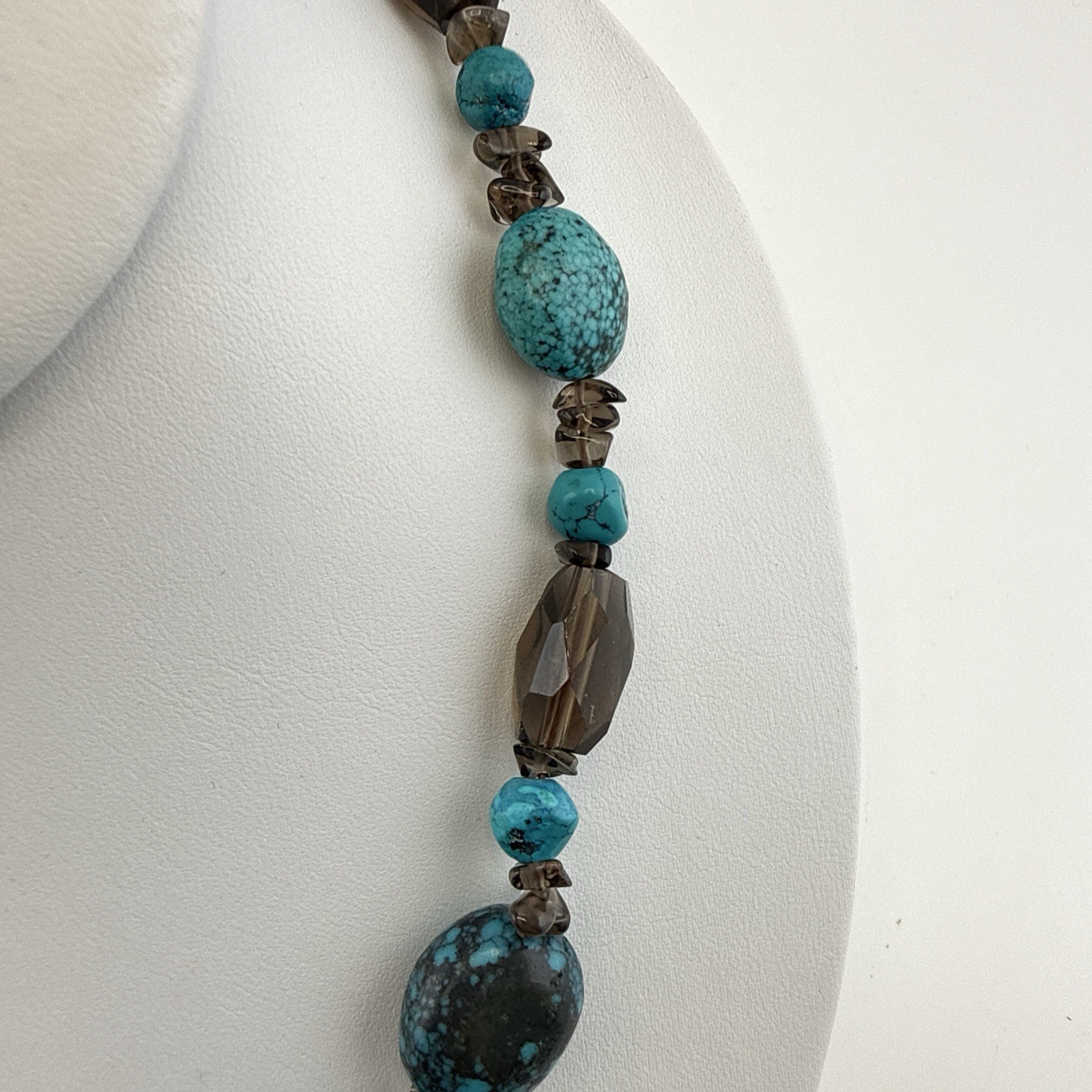 Deb Guyot Necklace Blue Turquoise Quartz Sterling Silver 925 HSN Beaded Matrix