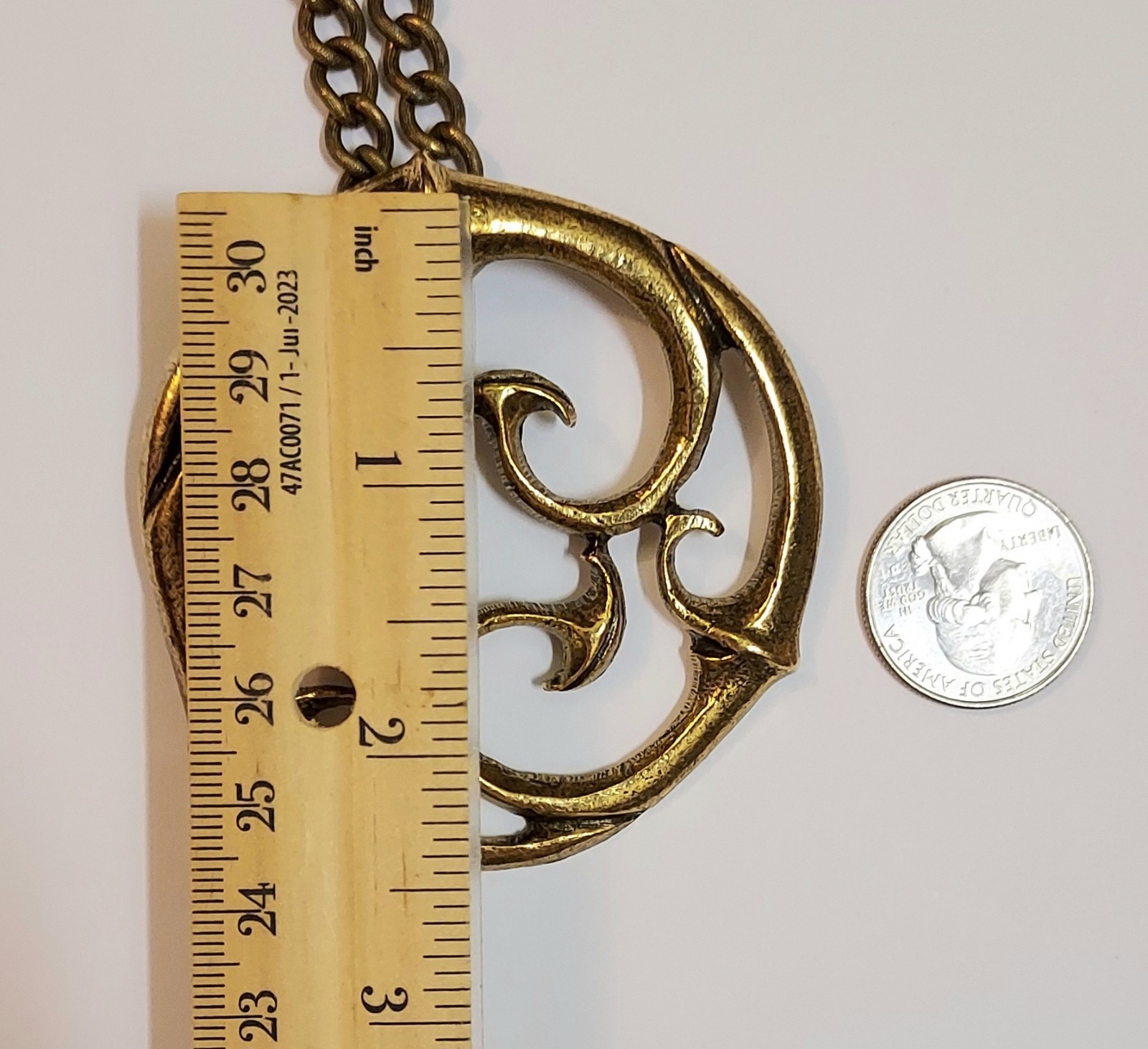 Vintage Alva Museum Replicas Necklace Celtic Knot Circle 70s Statement Gold Tone