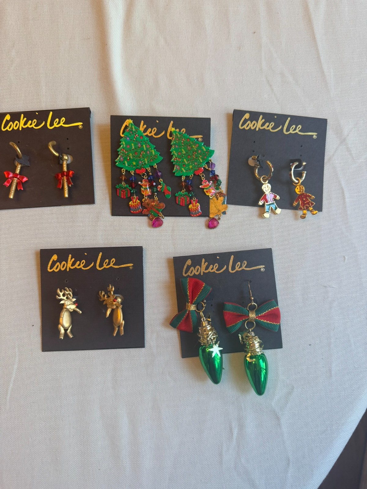 Vintage Cookie Lee Jewelry Christmas Collection Earrings and Pins