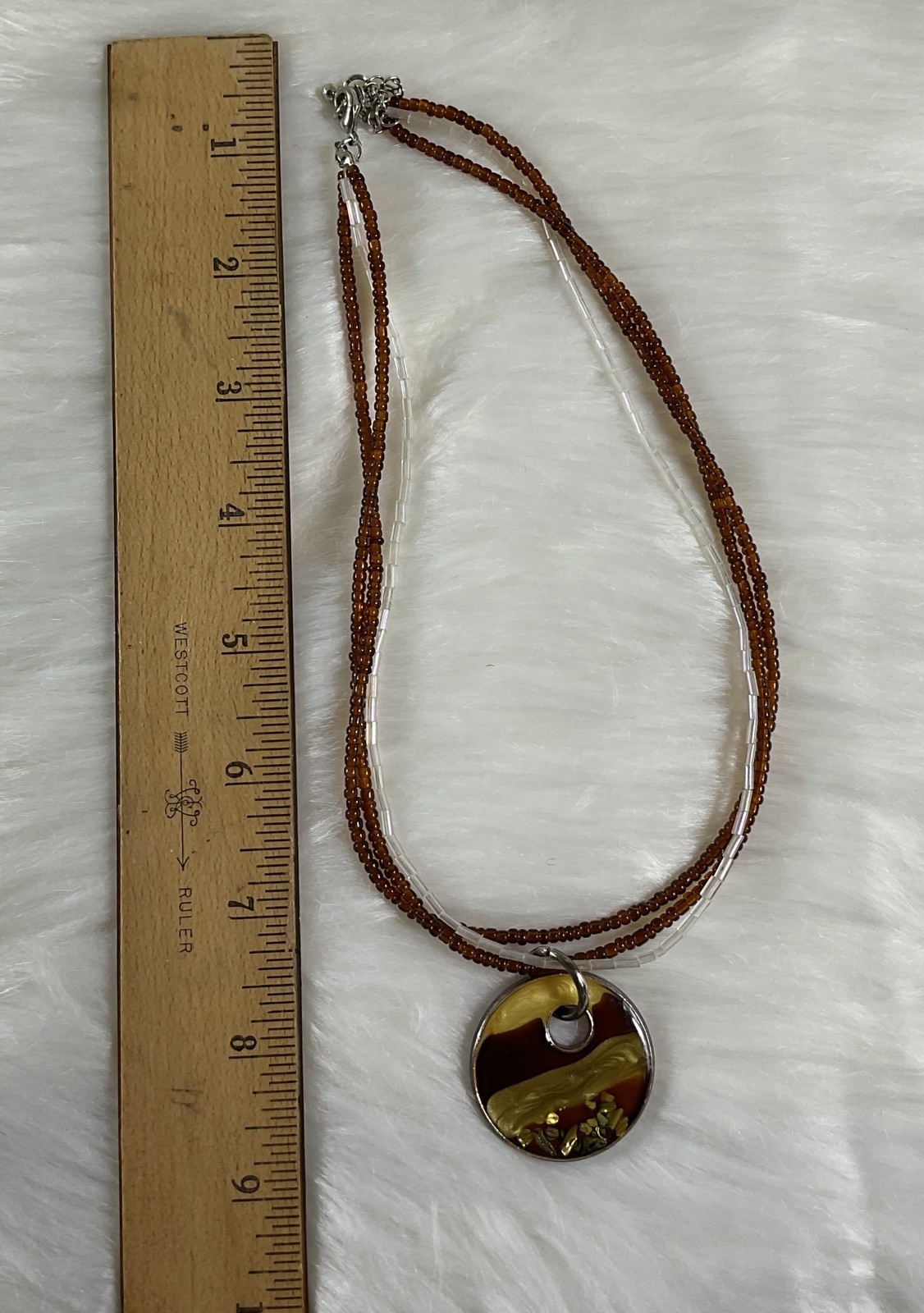Vintage Jewelry Lot 4 Pieces Amber Brown Earth Tones Necklace Earrings