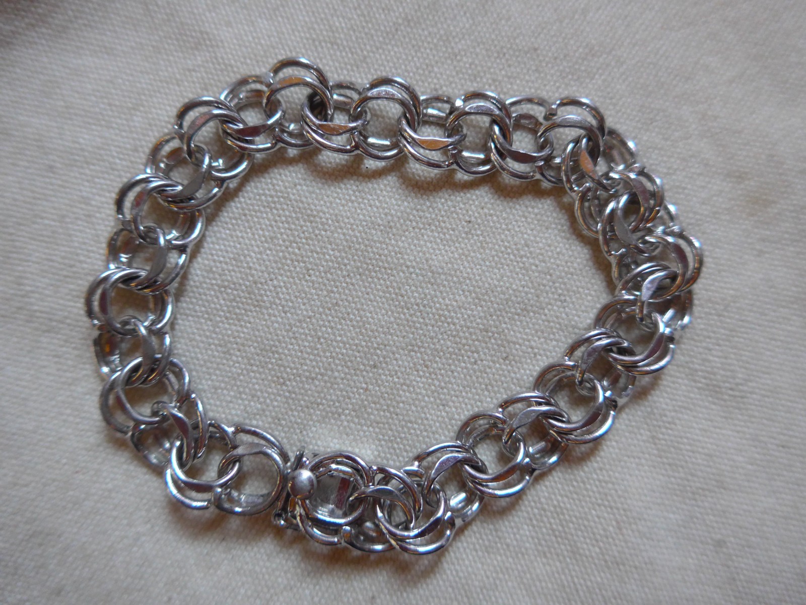 Vintage 925 Sterling Silver Box Latch Charm Bracelet Starter Charm 7″