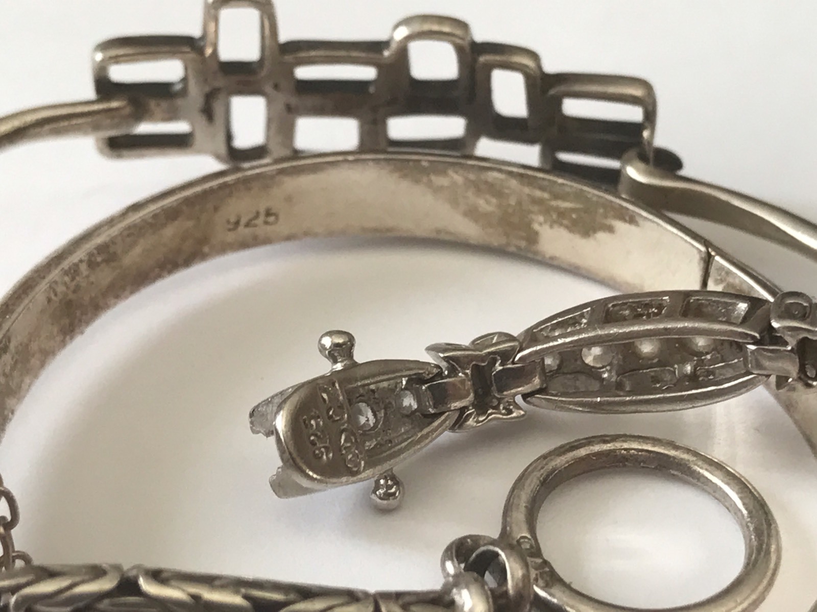 Ready To Use 7 Nice Pre-owned sterling bracelets. Approximately 76 Grams Total