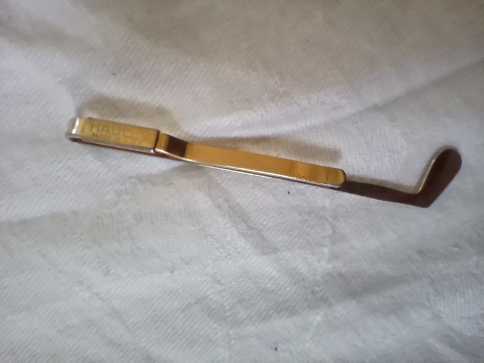 Vintage Hadley Money Clip or Tie Bar Yellow Gold Tone Made USA Golf Club
