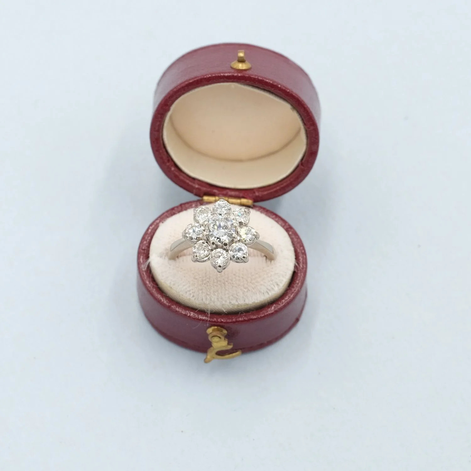 Antique Cluster Old European Cut Diamond Ring 2.4 ct