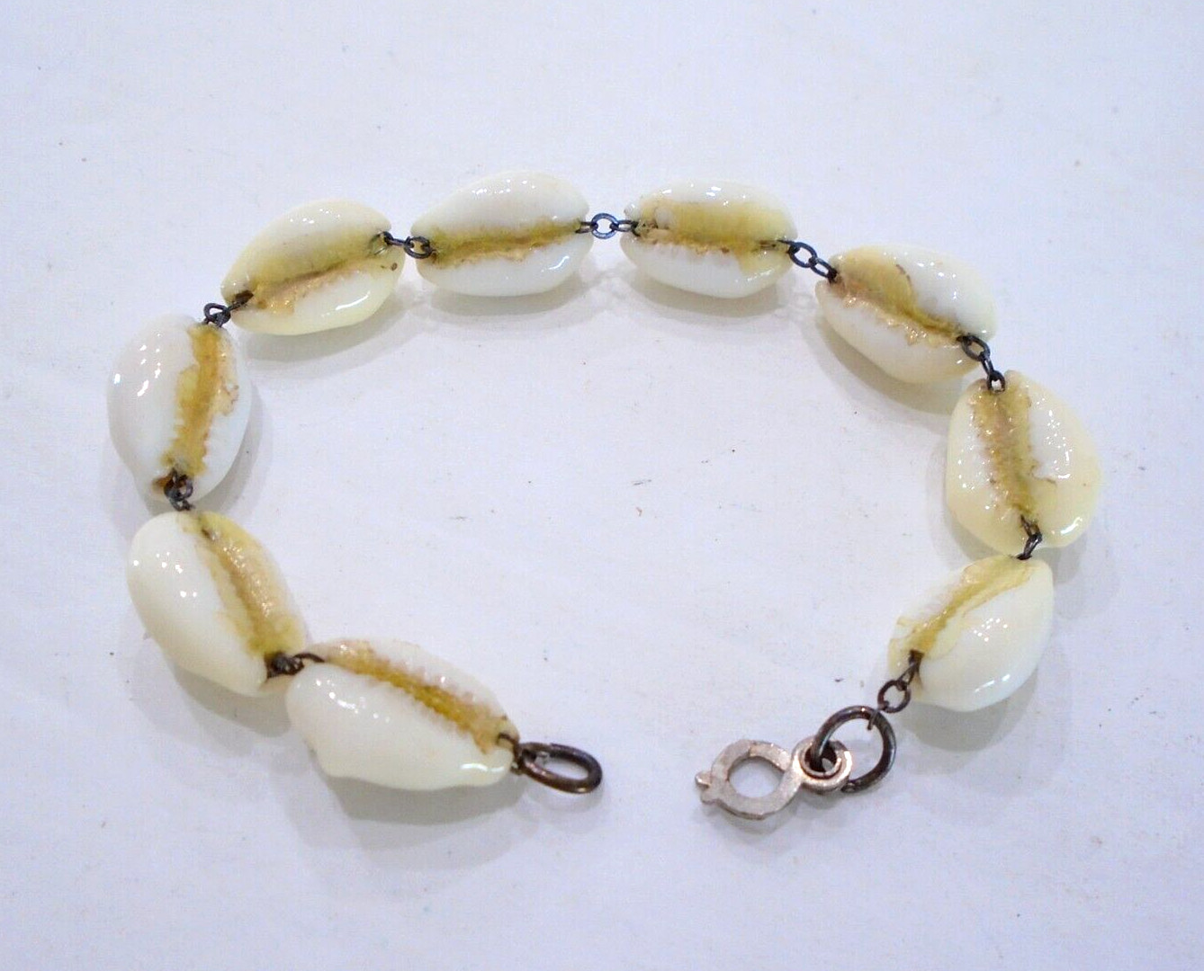 Vintage Sterling Silver Cowrie Shell Necklace Sea Shell Bracelet
