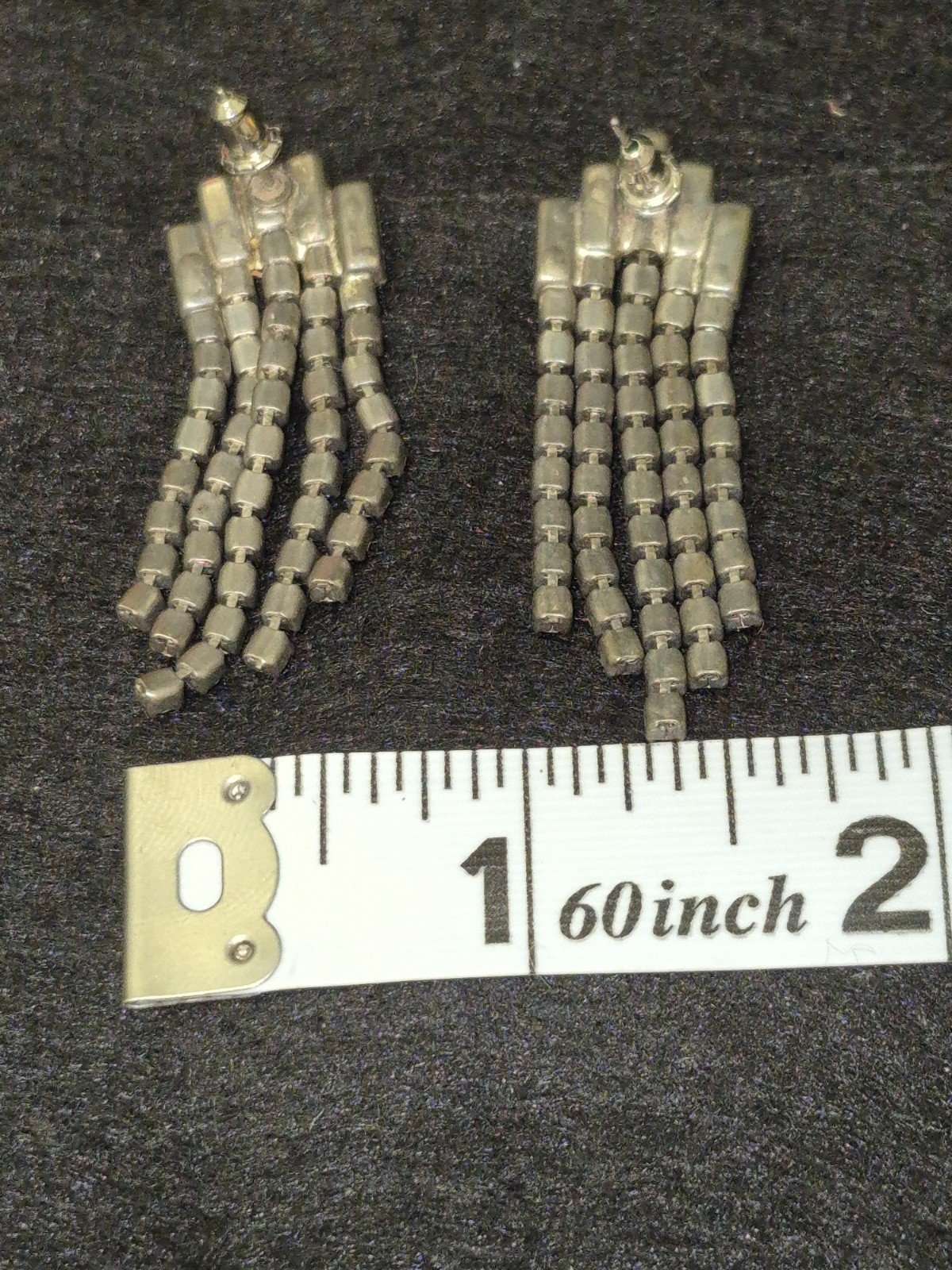 1950’s 1960s Vintage Rhinstone Earrings Art Deco-Nouveau post back