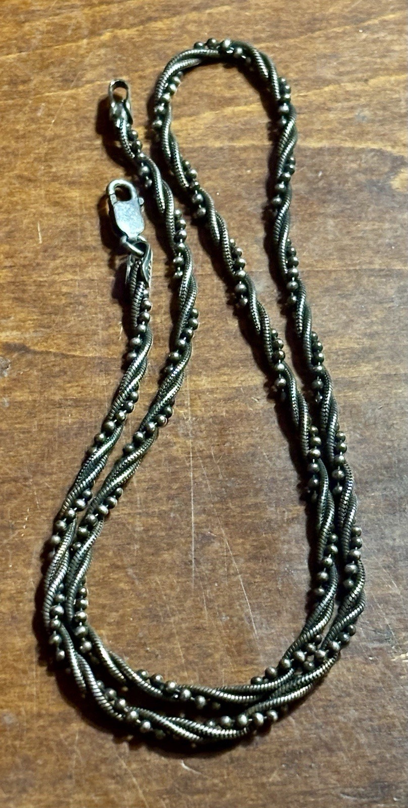 Vintage Unique Link Bead Wrap Sterling Silver Italy “ Unknown Hallmark “