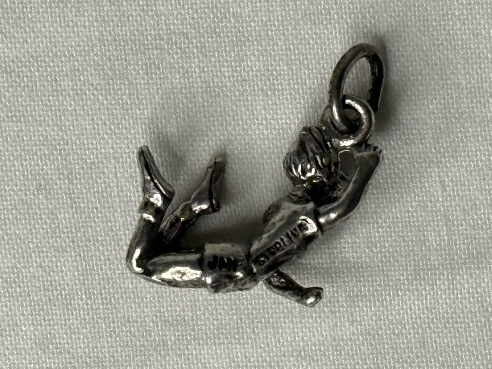 Vintage Sterling Silver HAPPY PERSON Charm Pendant JMF