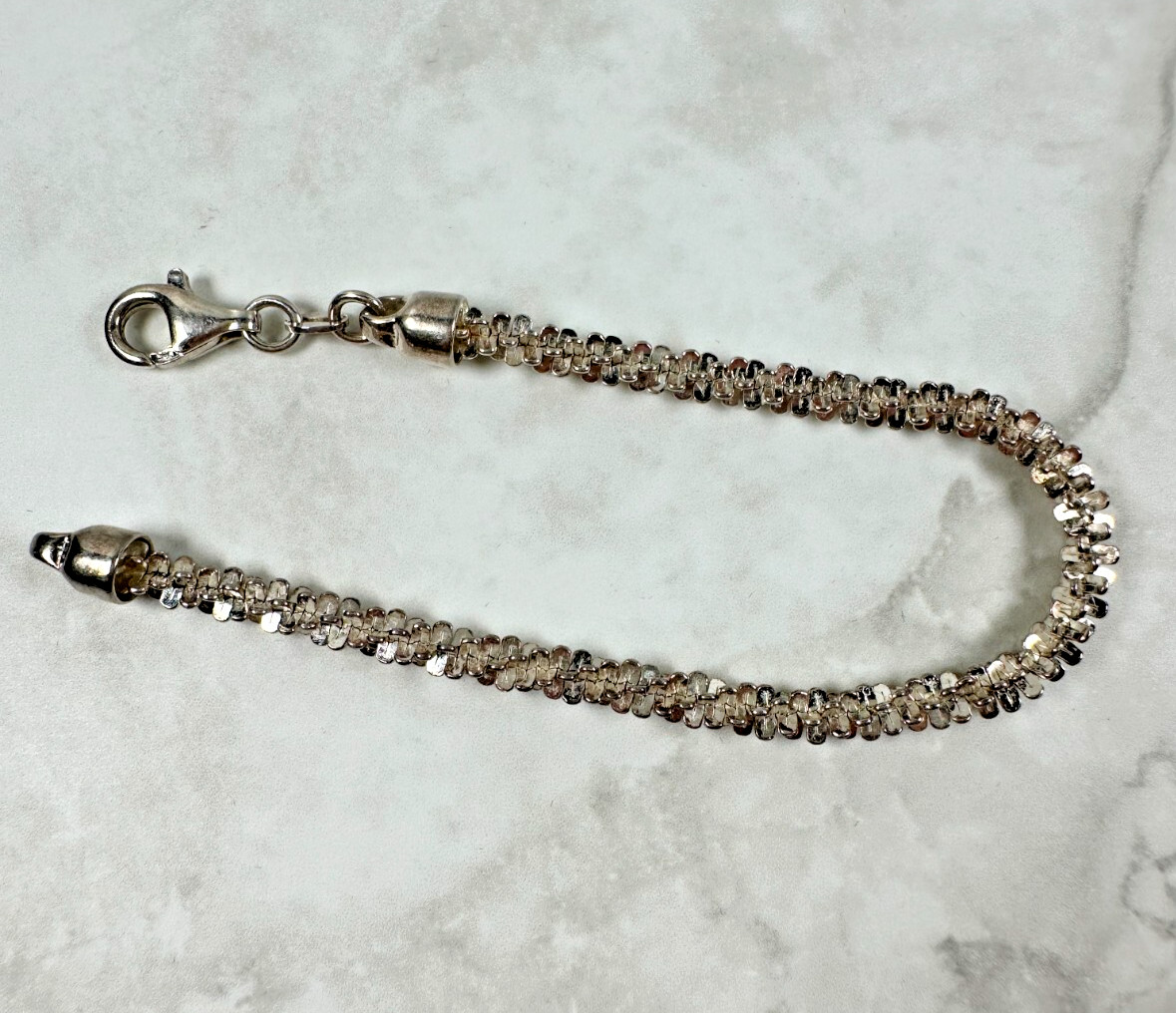 Sterling Silver Twist Bracelet – Italy 925 – 6.5″