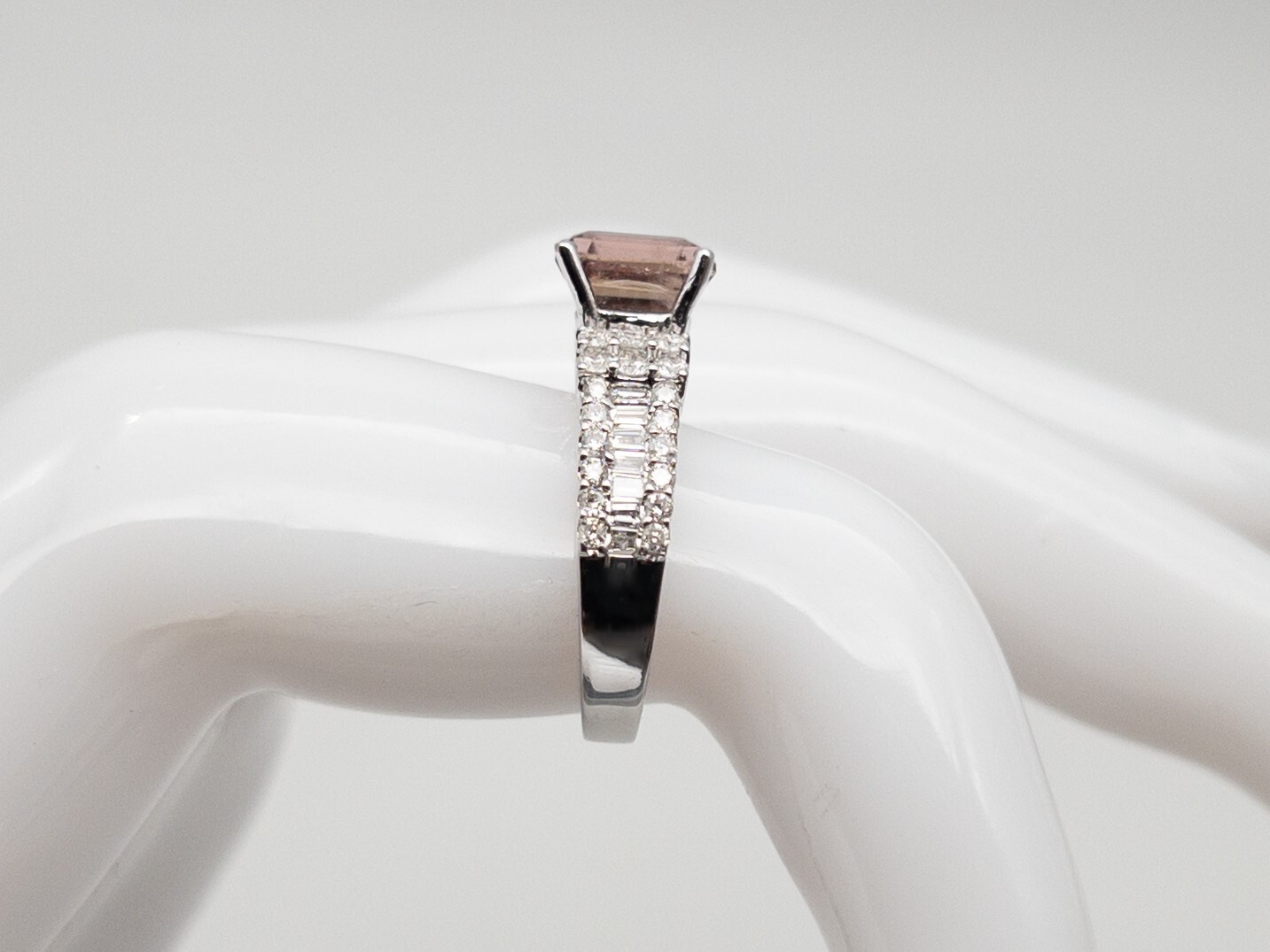 $7K 3ct NO HEAT Certified Purple Pink Sapphire Diamond 18k White Gold Ring
