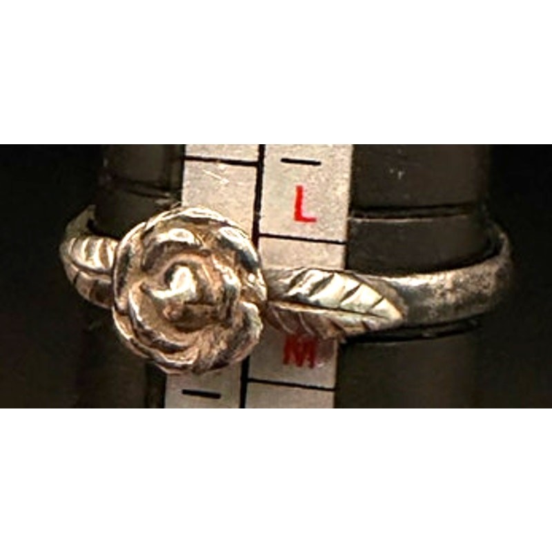 Antique Sterling Silver Rose Ring