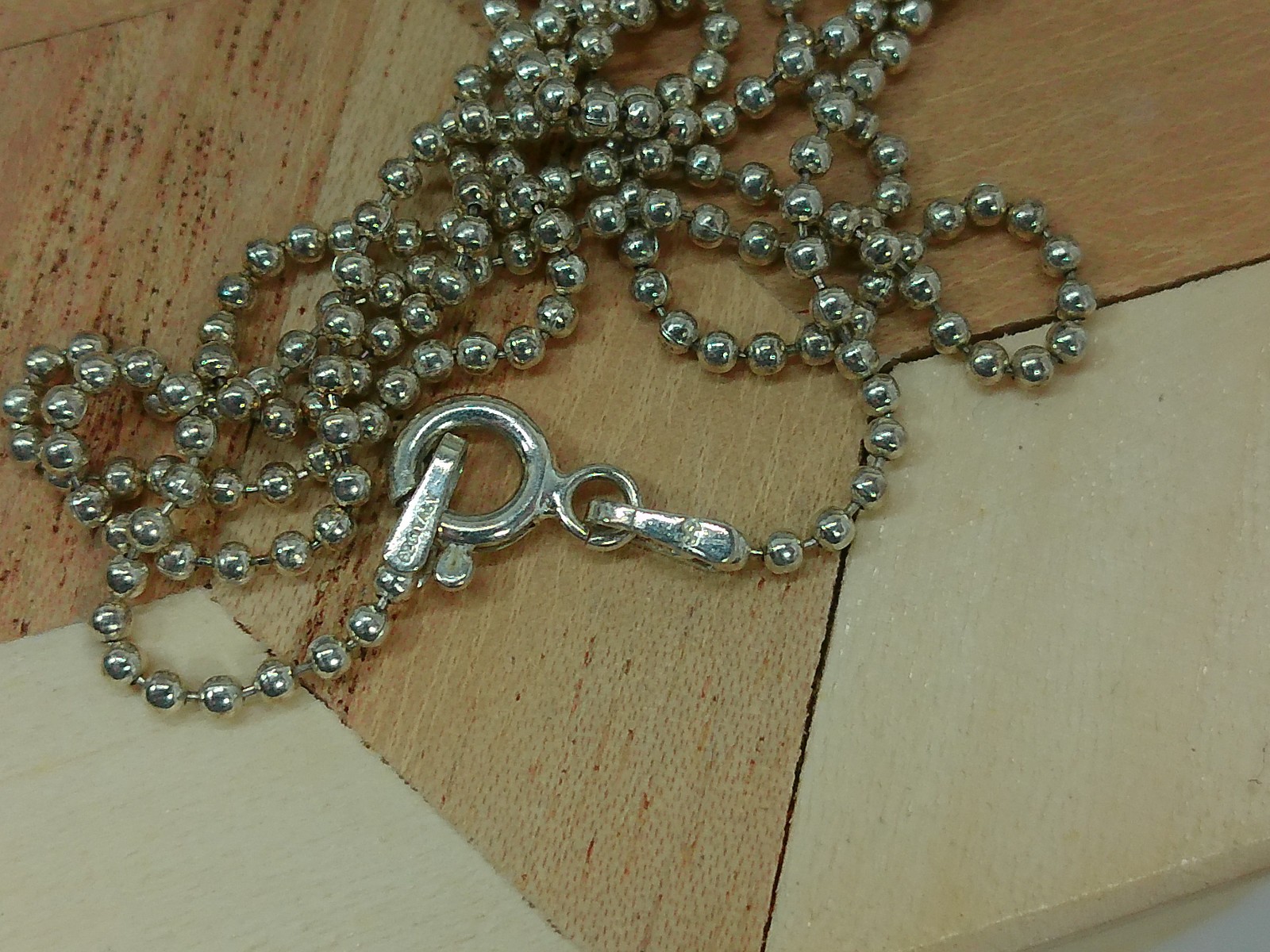 Vtg Modernist Religious Angled Cross Pendant Sterling Silver Chain 22″ Necklace
