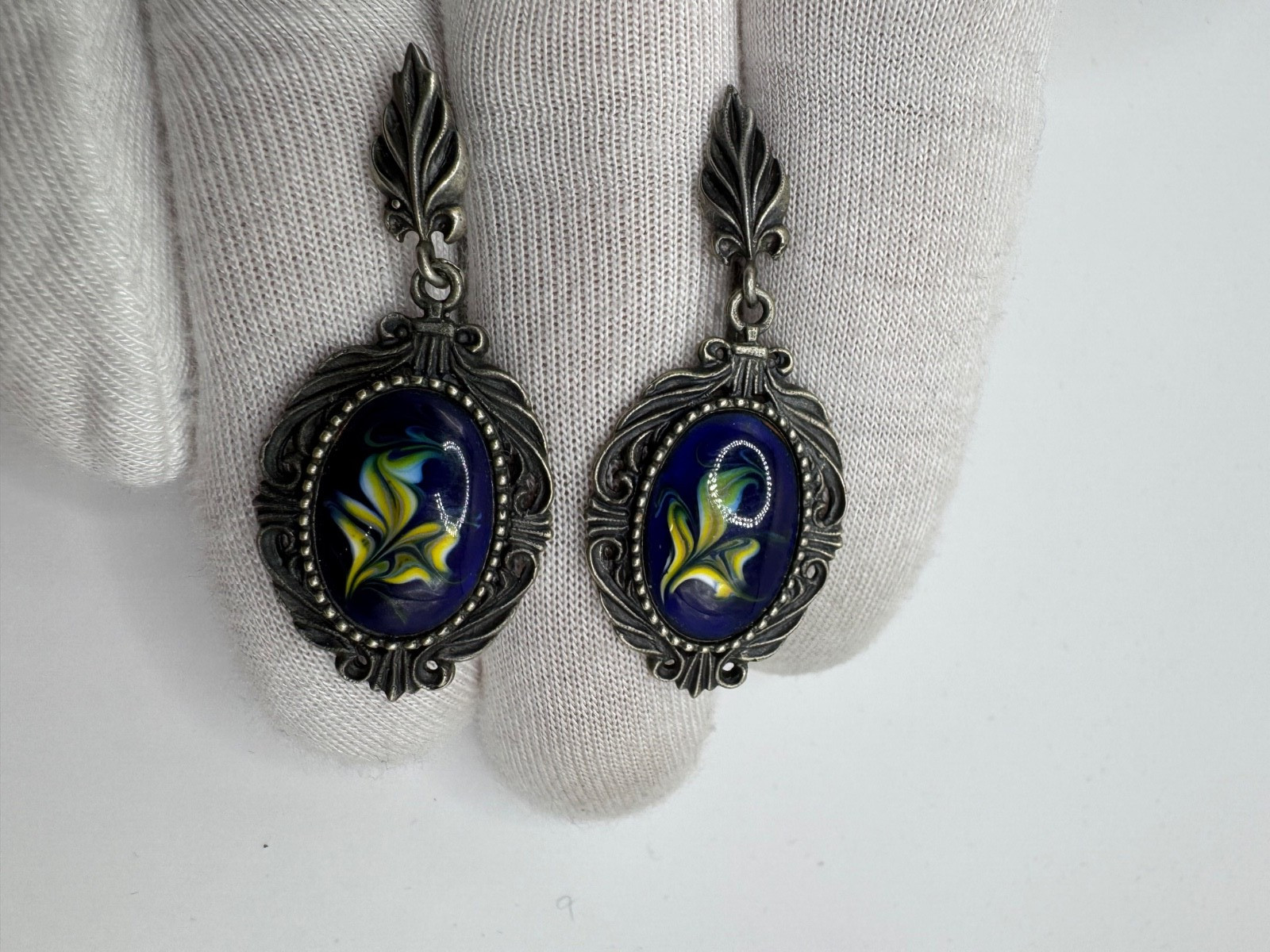 Vintage Earrings from the Soviet USSR period Finift Perfect Enamel Every Day