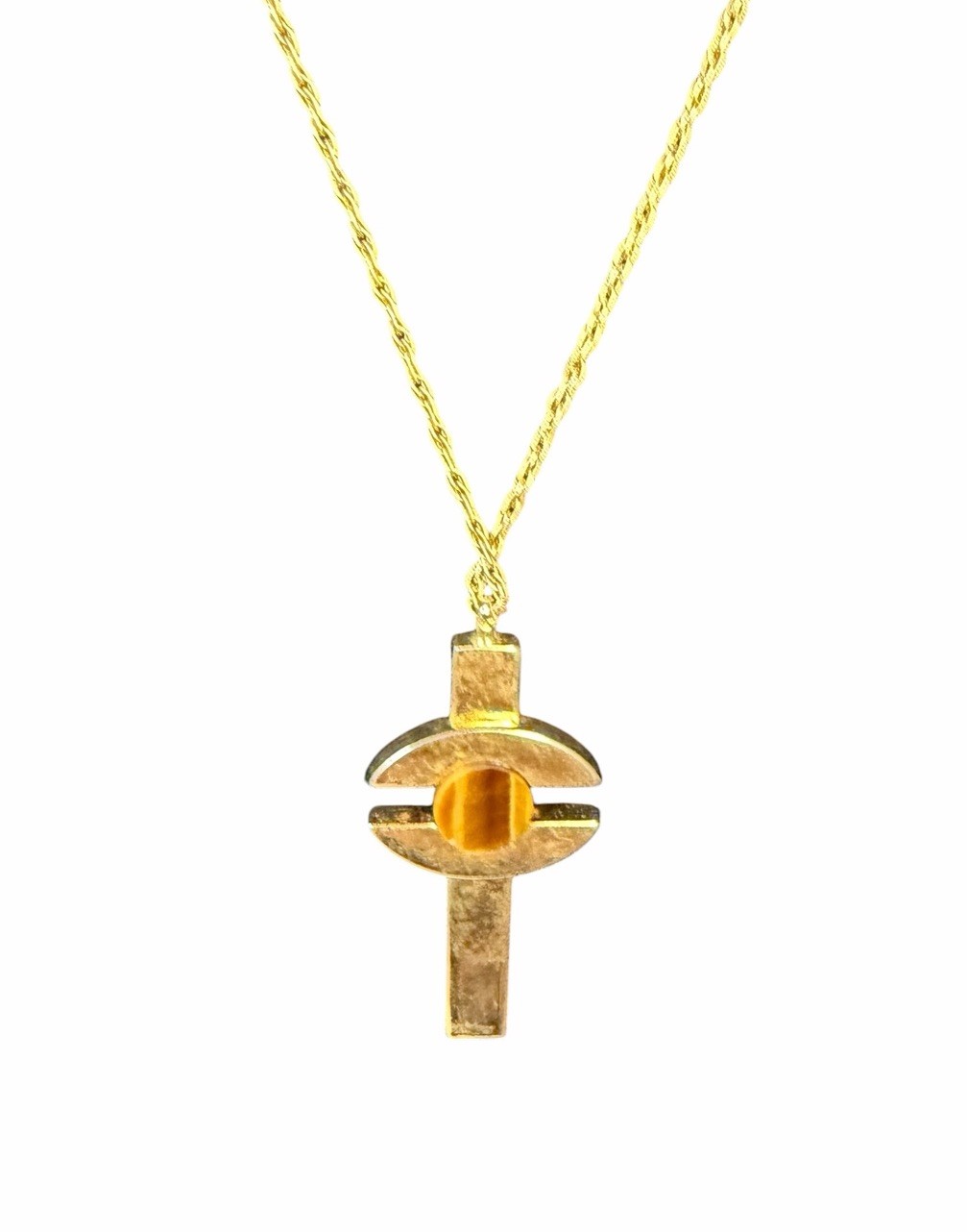 Vintage Whiting Davis Gold Tone Necklace with Tiger’s Eye & Tiger’s Eye earrings