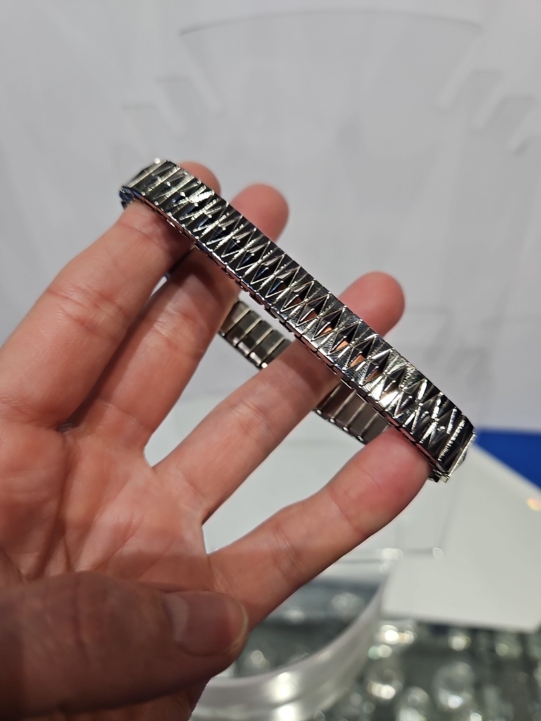 Bracelet Expendable stretch Band Silver tone Metal Edforce China Stainless Steel