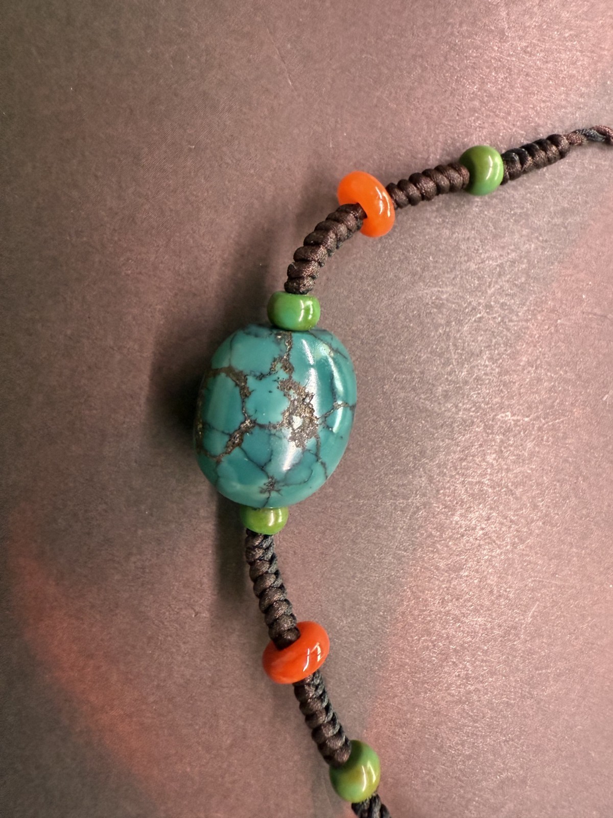 Vintage Tibetan Turquoise Bead Necklace | Handcrafted Traditional Amulet
