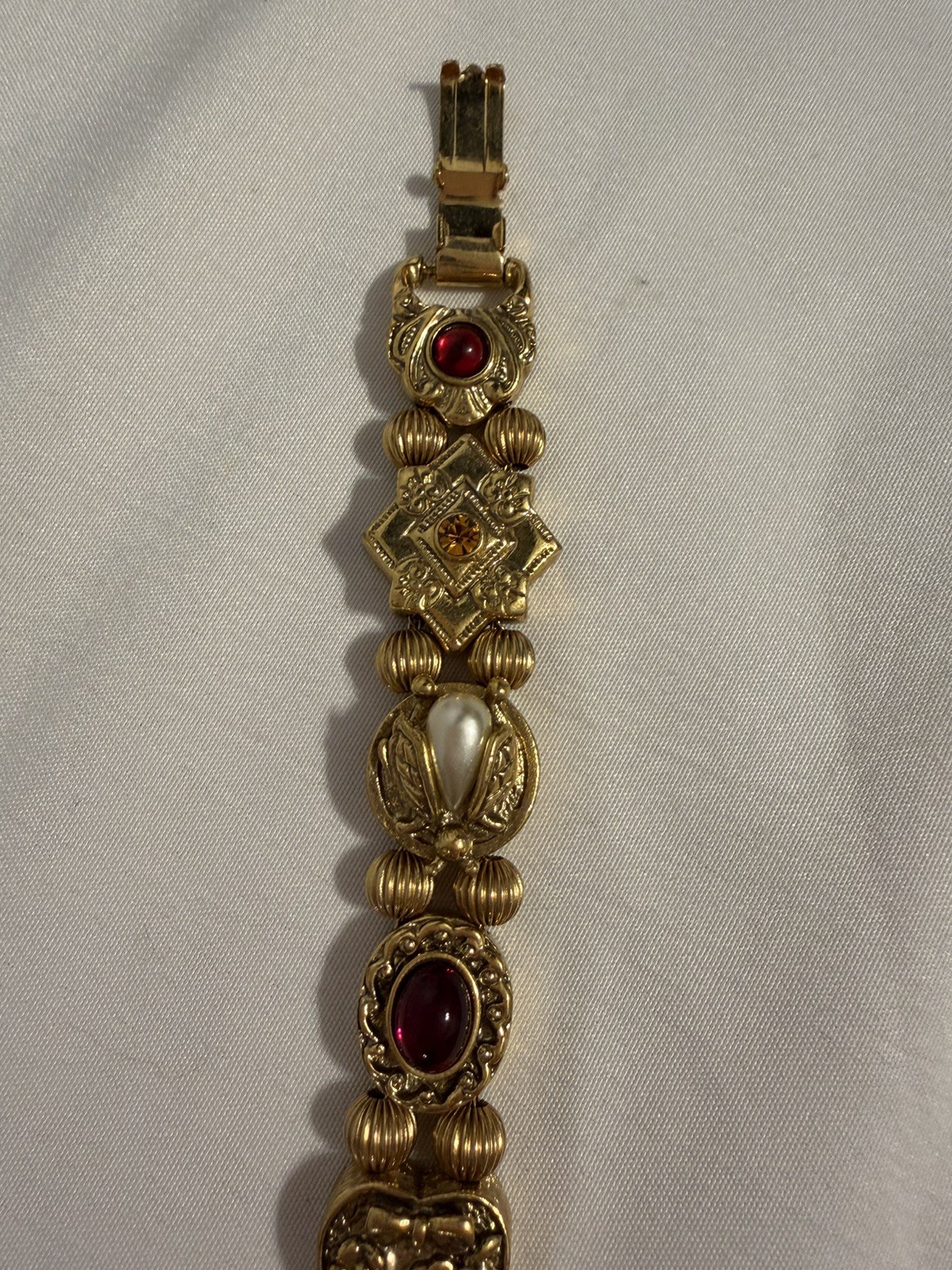 Vintage Victorian Revival Charm Slide Bracelet 1928 brand Carcanet Inspired