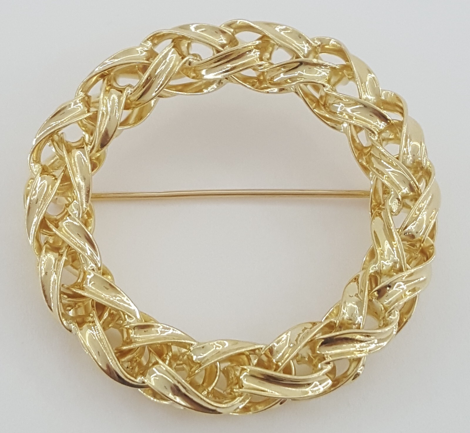 Tiffany & Co Vintage Circle Brooch Pin 14K Yellow Gold 12.8g 1.53″ 1970’s