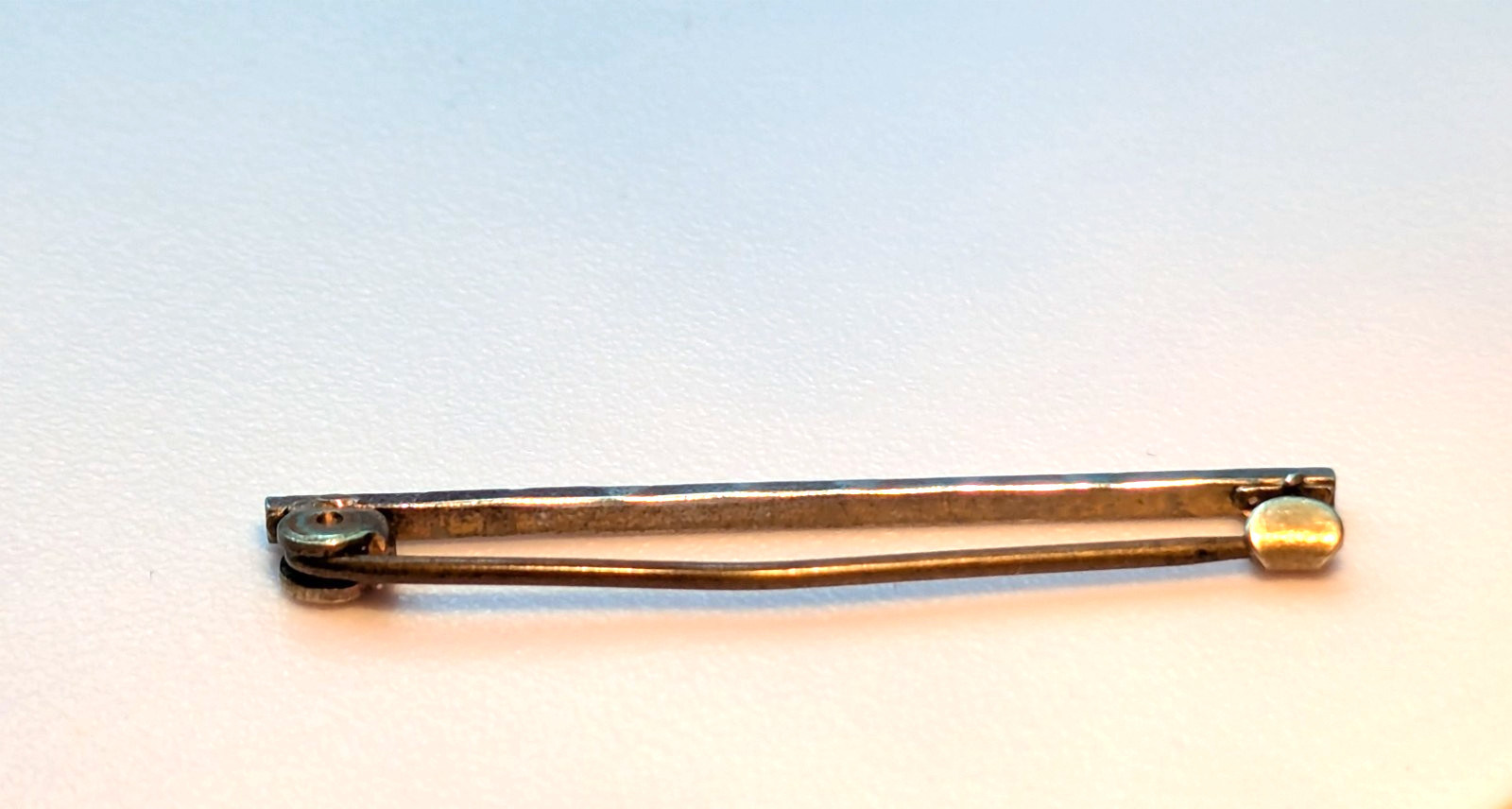 Antique Art Deco Silver Tone Safety Clasp Bar Lingerie Pin 1.5″ Triangles Peaks