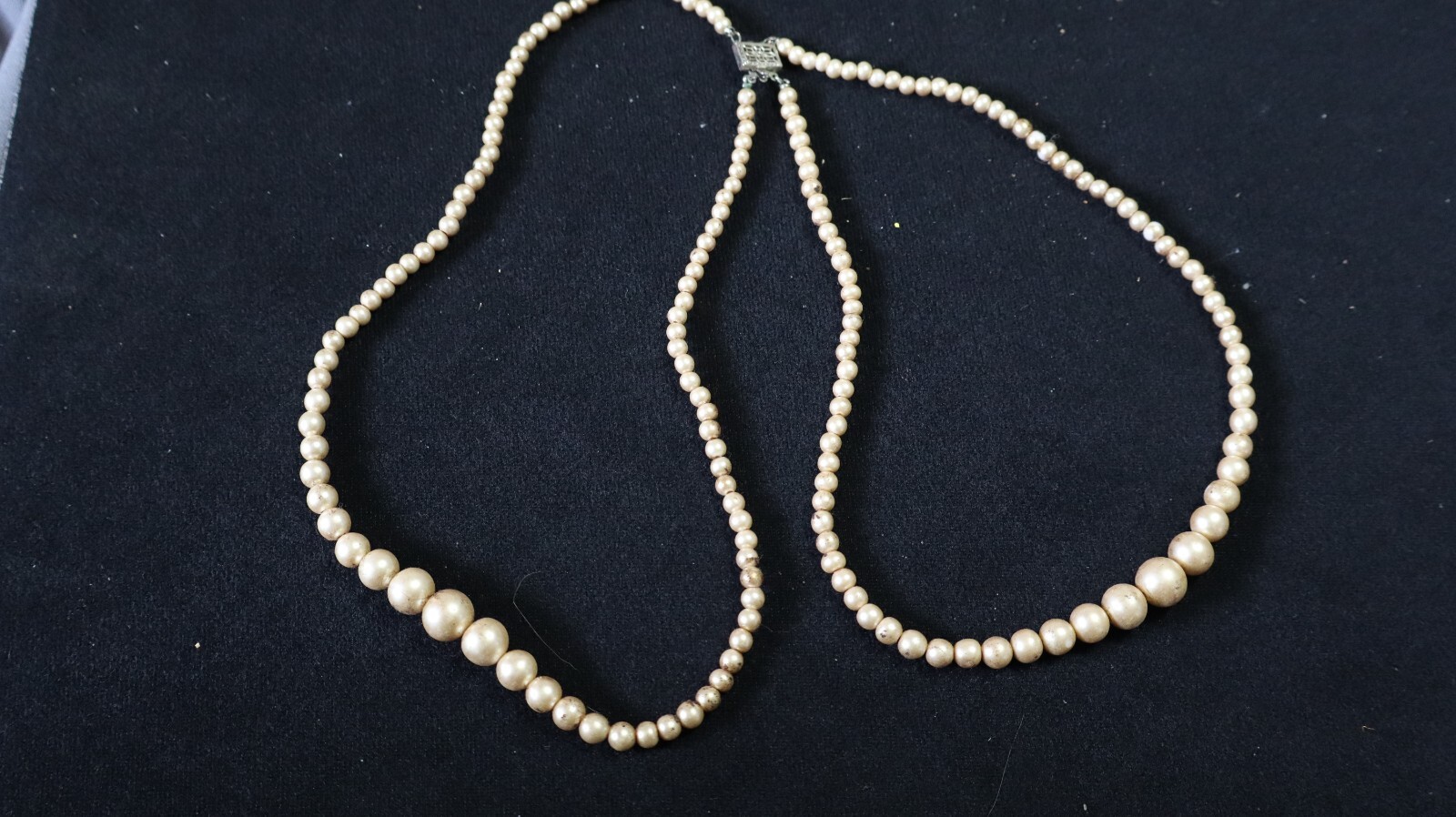 Vintage PEARL NECKLACE STORAGE AUCTION FIND LOT 2 STERLING K