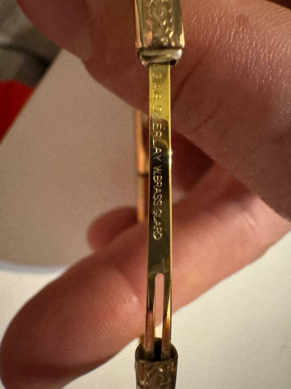 Vintage Ballou BAB Gold Filled Etched Hinged Bangle Bracelet Children’s