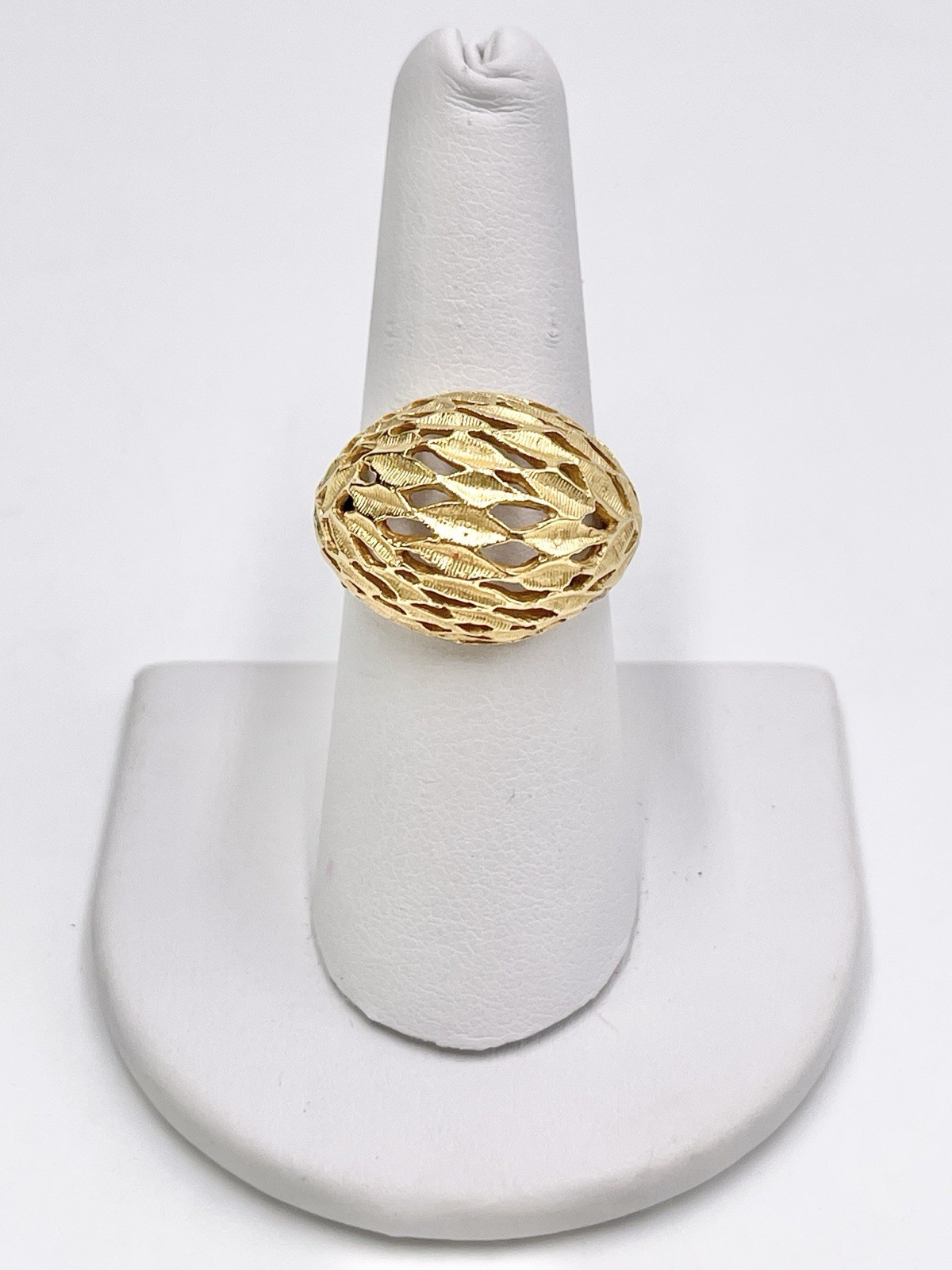 Vintage Ring Costume 14k H.E.P Dome Dimond Cut Size 6.75