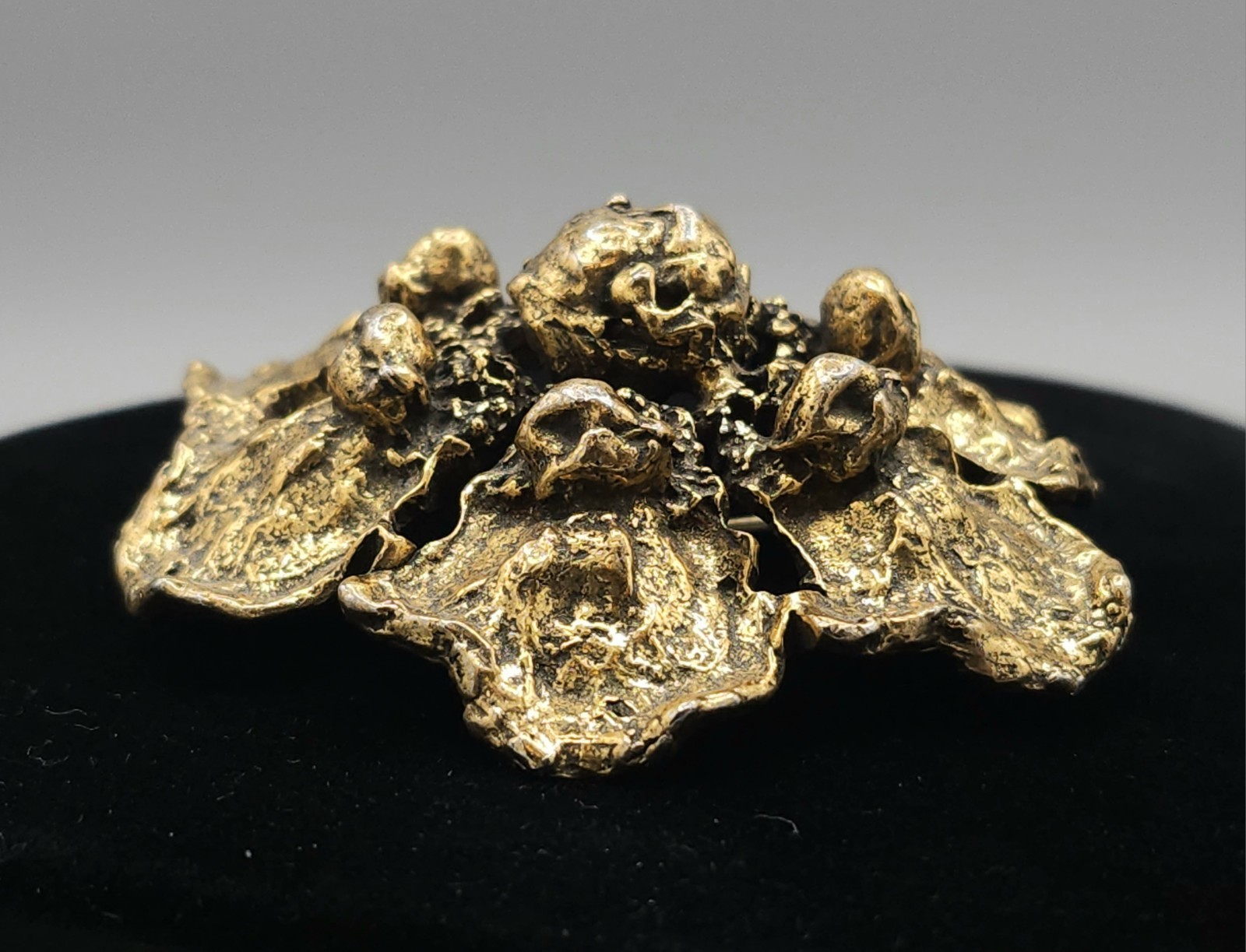 Vintage Robert Zentall Brutalist Floral Brooch, Signed