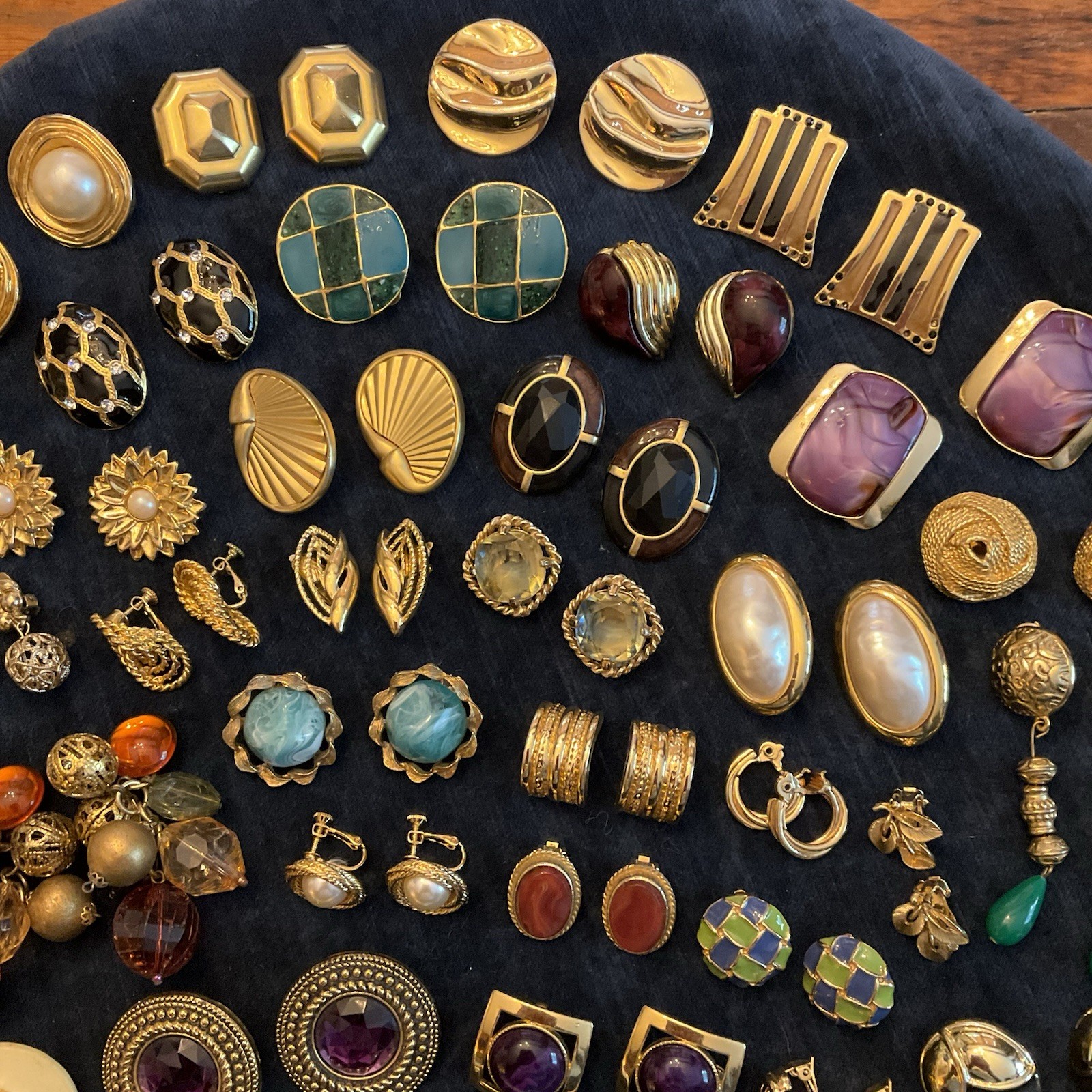 HUGE Lot Vintage Clip On Screw back Earrings TRIFARI Sarah Cov Gay Boyer Coro