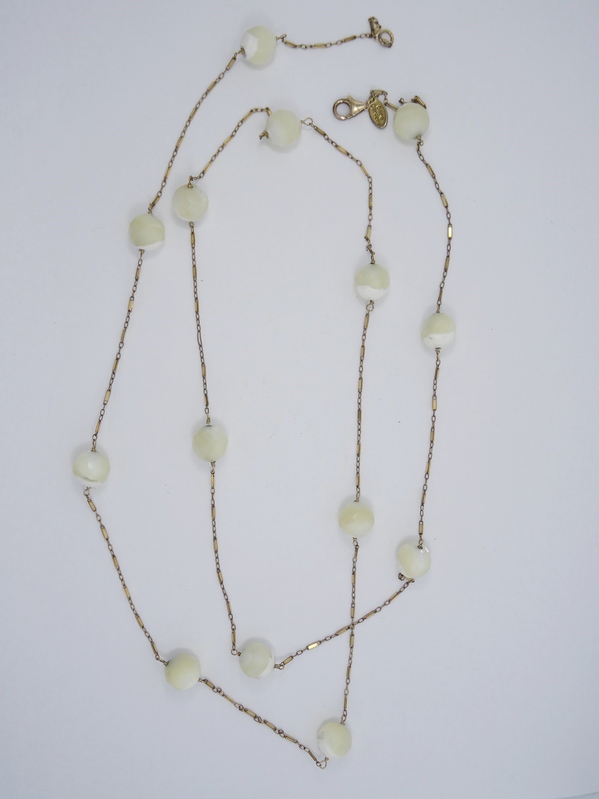 VTG Signed GARA DANIELLE MADE with NATURAL FACETED BEADS GEMSTONE LONG NECKLACE