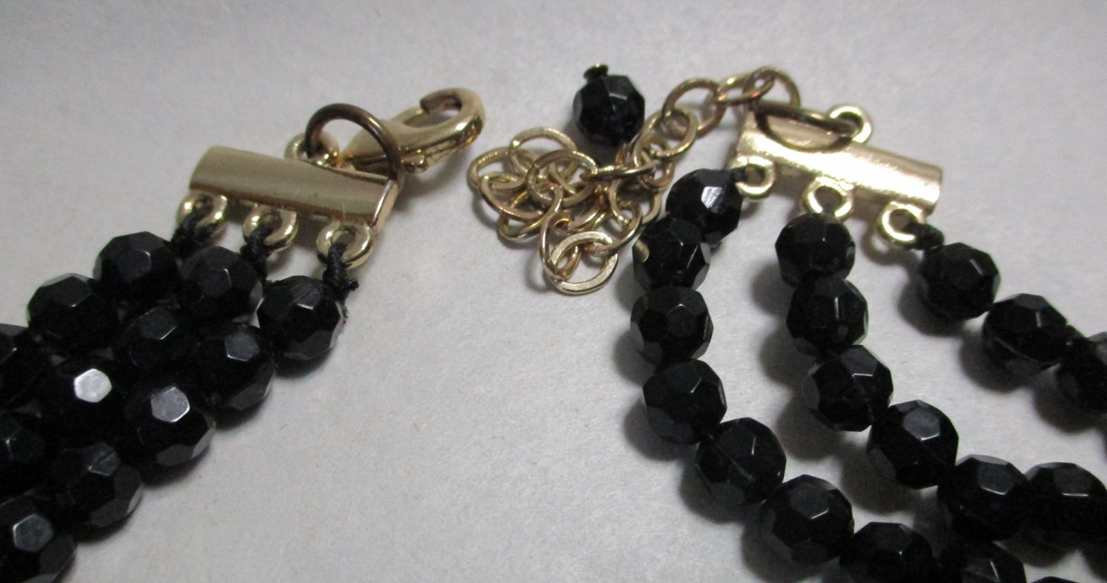 VINTAGE 1960s VICTORIAN REVIVAL BLACK MOURNING NECKLACE, FLOWER W/ HEART PETALS