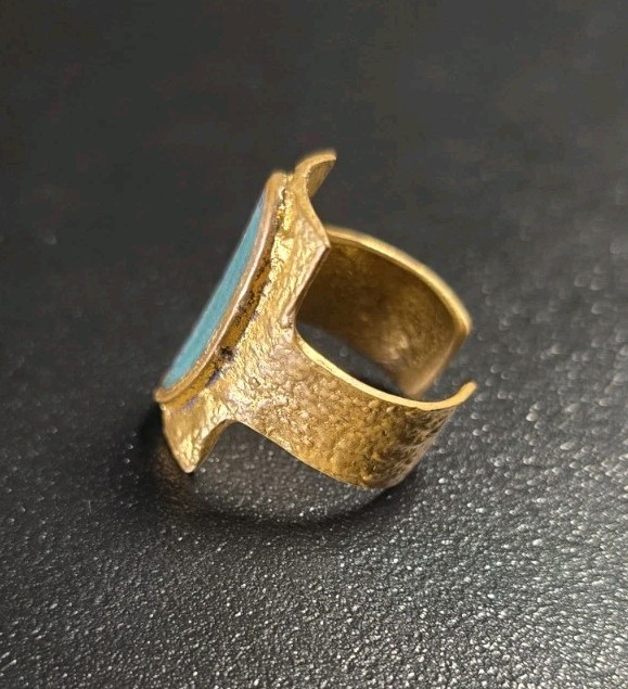 Vintage Mid-Century Brutalist Brass Ring
