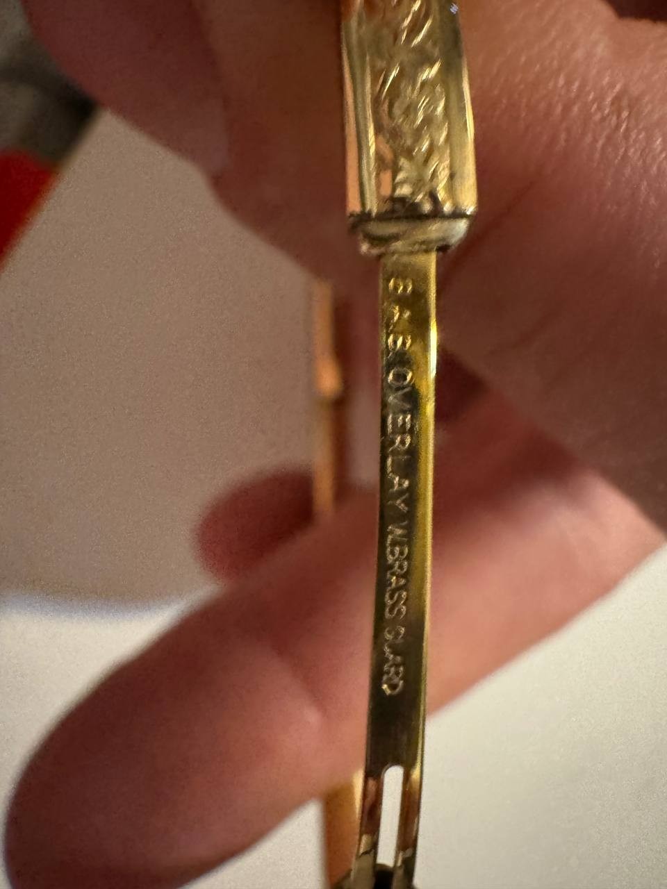Vintage Ballou BAB Gold Filled Etched Hinged Bangle Bracelet Children’s