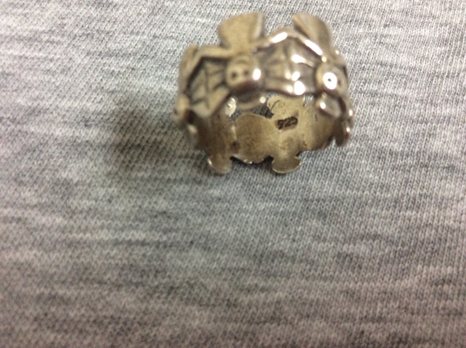 Sterling Guardian Angel Ring Size 6 HD