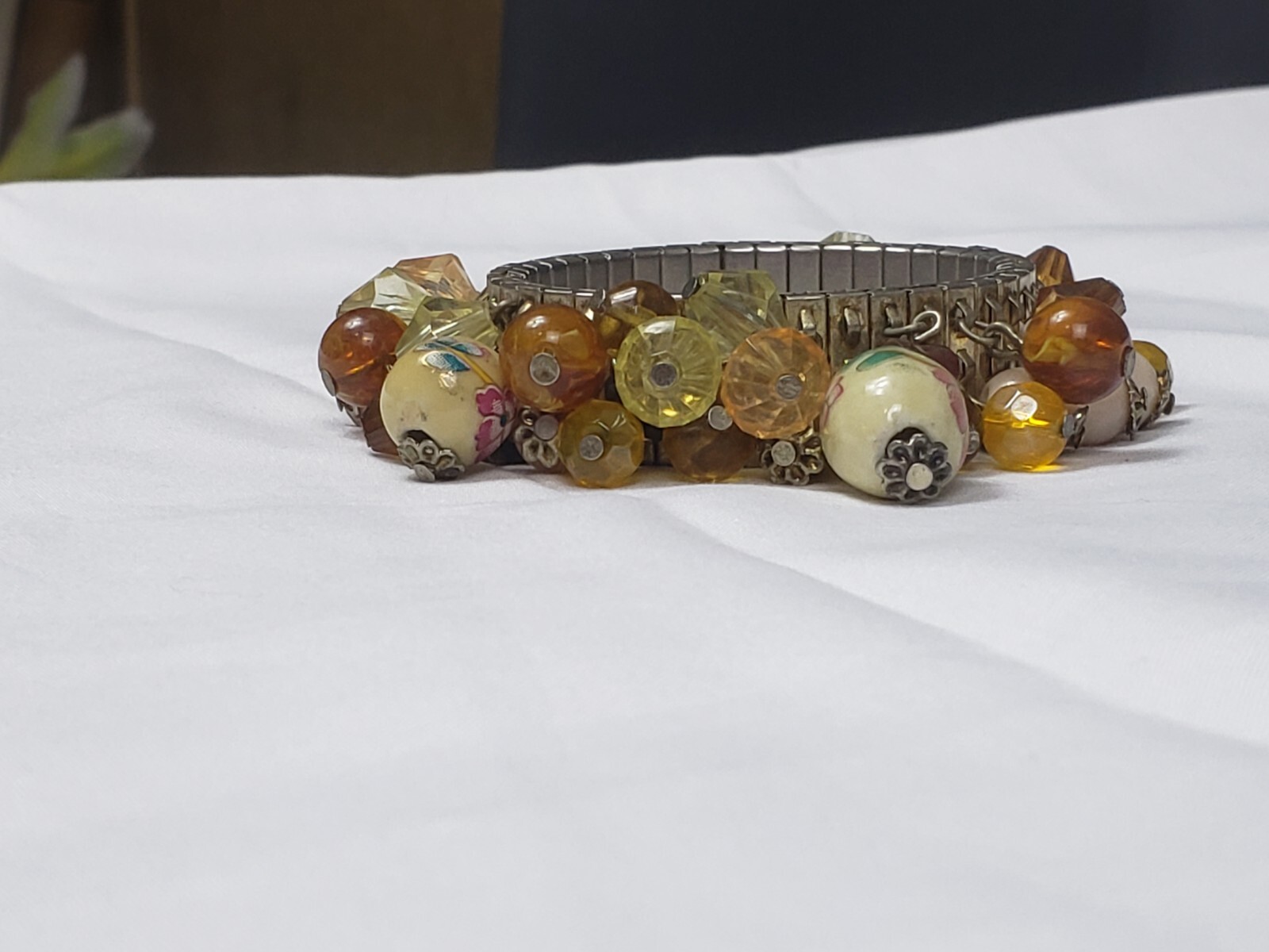 Jade tigers eye Cha Cha Bracelet Glass Bead Expansion Meditation Success Wealth