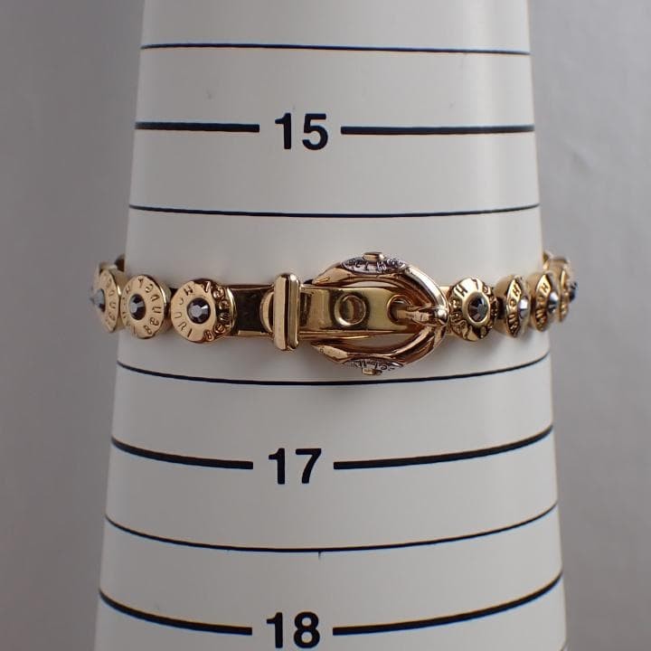 Vintage Henri Bendel YORK Buckle Bracelet Gold Tone Used