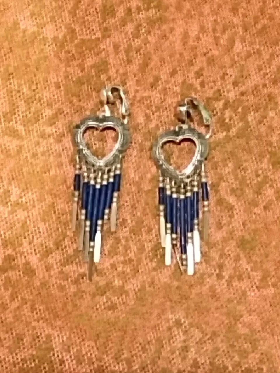 Gift Vintage Clipon Silver Western Heart Earrings *See Description*