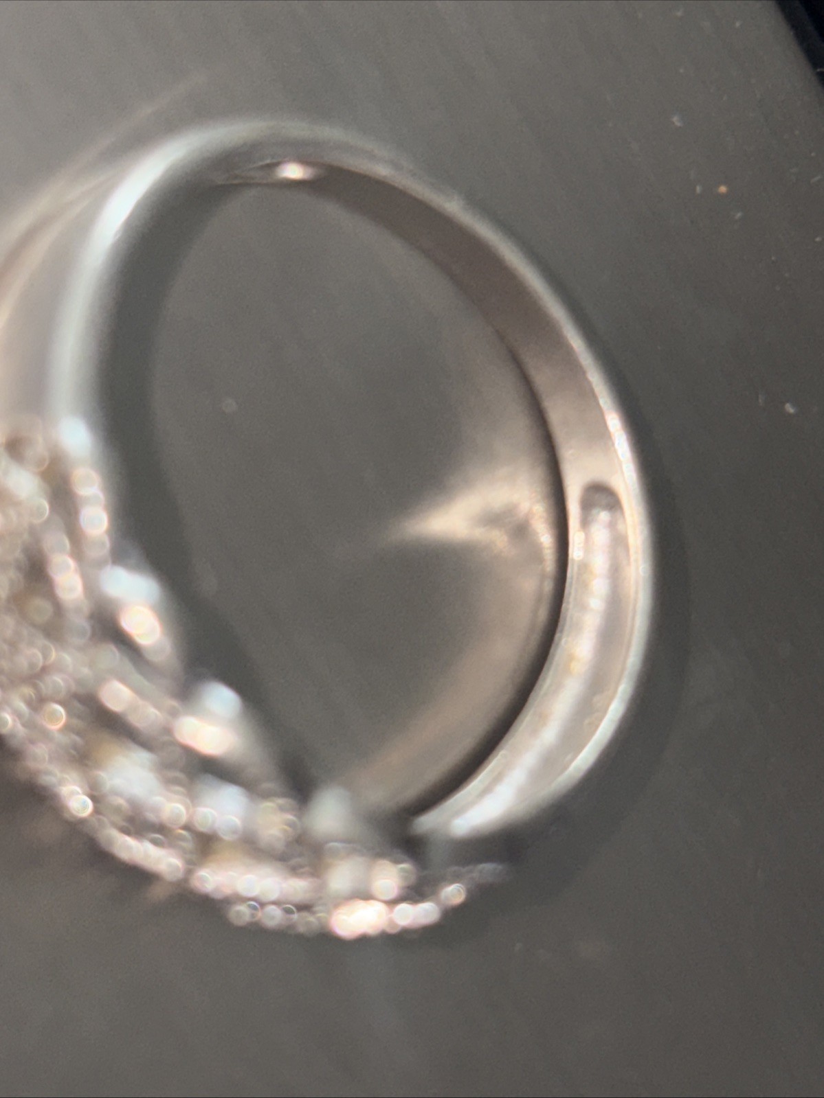DESIGNER LJ STERLING SILVER CLEAR STONES FILIGREE TOP RING SZ 11. 925..3.56 G.