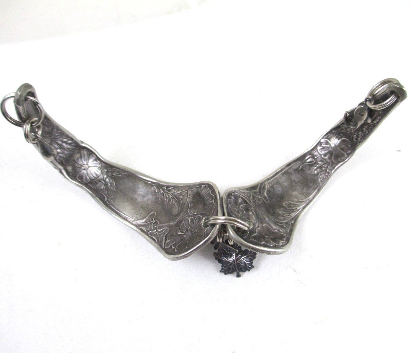 Vintage Oneida Spoon Bracelet Bridal Rose Poppy Flower Butterfly Mapleleaf Charm