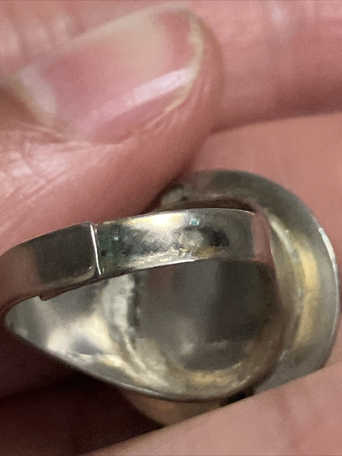 Vintage 1970s MCM Modernist Sterling S?Dome Ring Folded Wave Adjustable Band