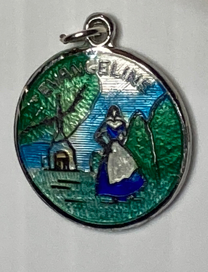 Vintage Sterling Silver Enameled Collectible Souvenir Evangeline Bracelet Charm