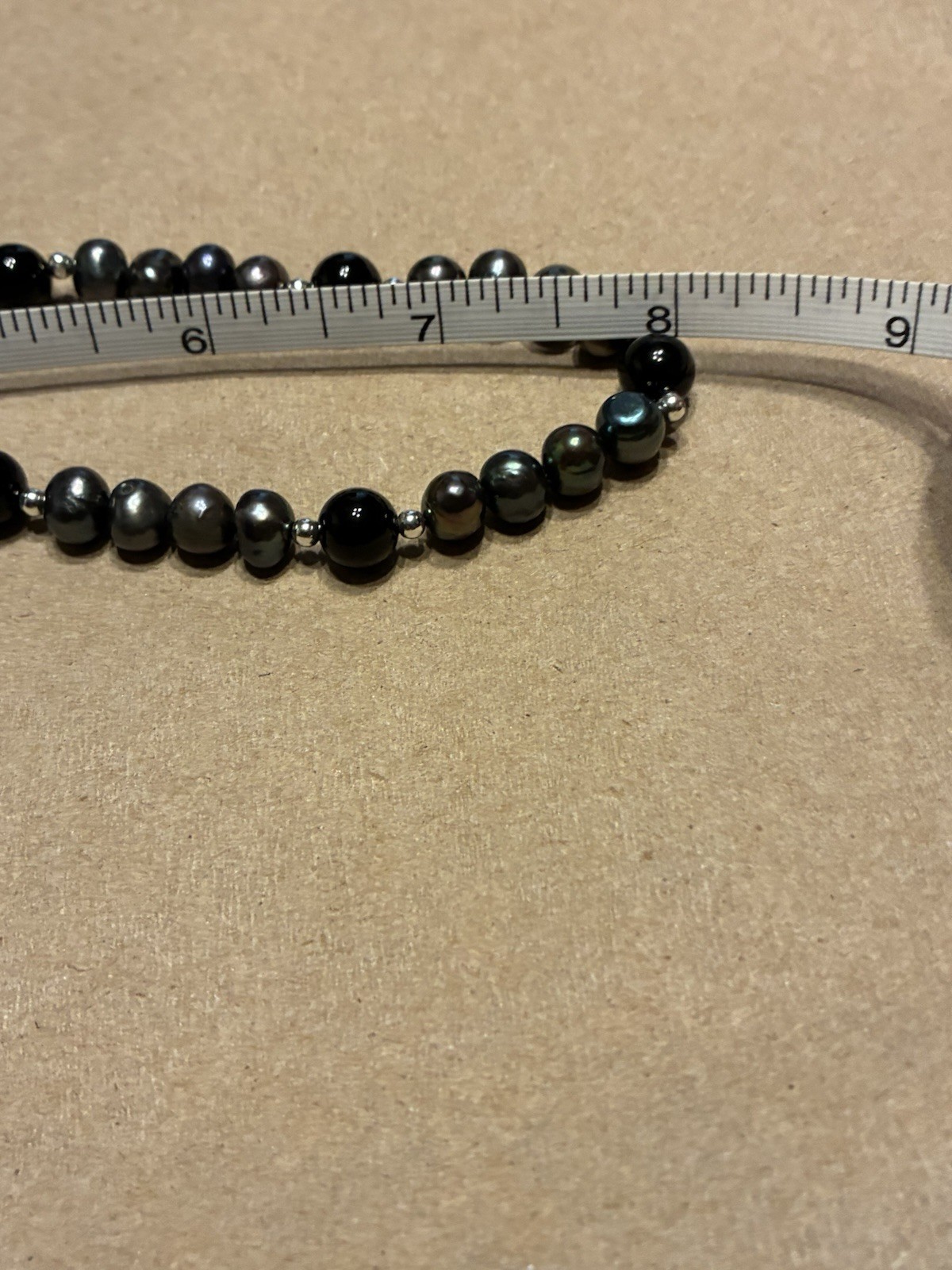 Pearl And Glass Bead Necklace 925 CW 18″
