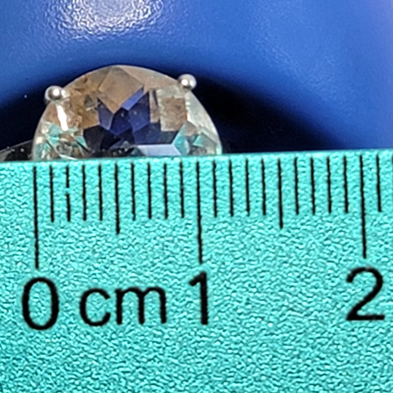 Natural Clear Quartz Ring 925 Sterling Silver 12mm Healing Crystal Size 7.75