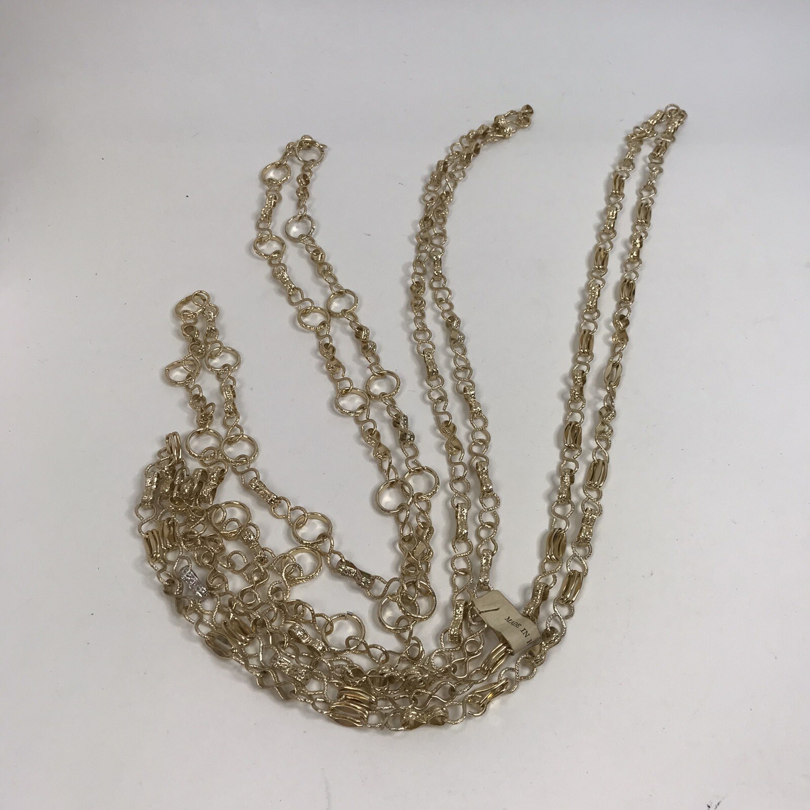 Vintage Lot Hong Kong Necklaces 60s 70s Eloxal Aluminum Lightweight 46 ” long